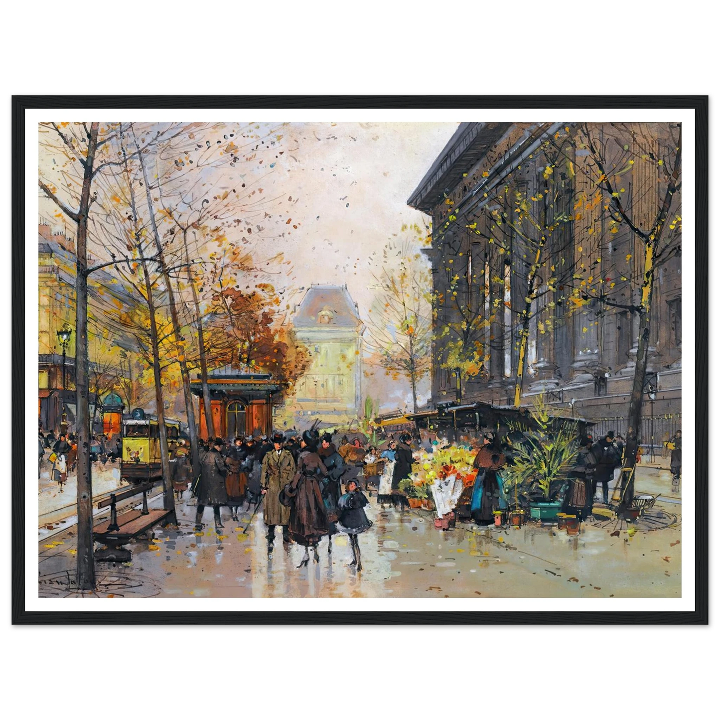 Le Marché Aux Fleurs, La Madeleine Art Print | Eugene Galien Laloue-Quipham Collections