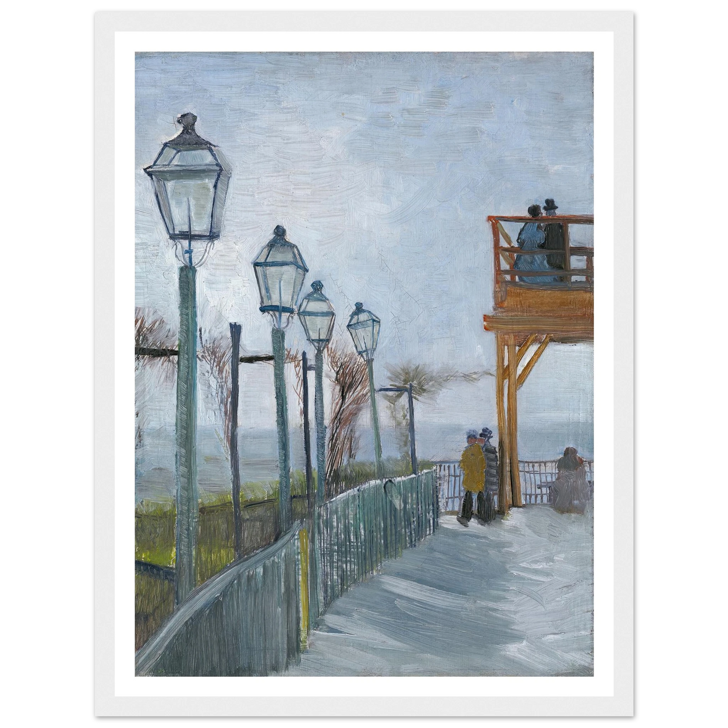 Terrace and Observation Deck at the Moulin de Blute-Fin, Montmartre (early 1887) Art Print | Vincent van Gogh-Quipham Collections
