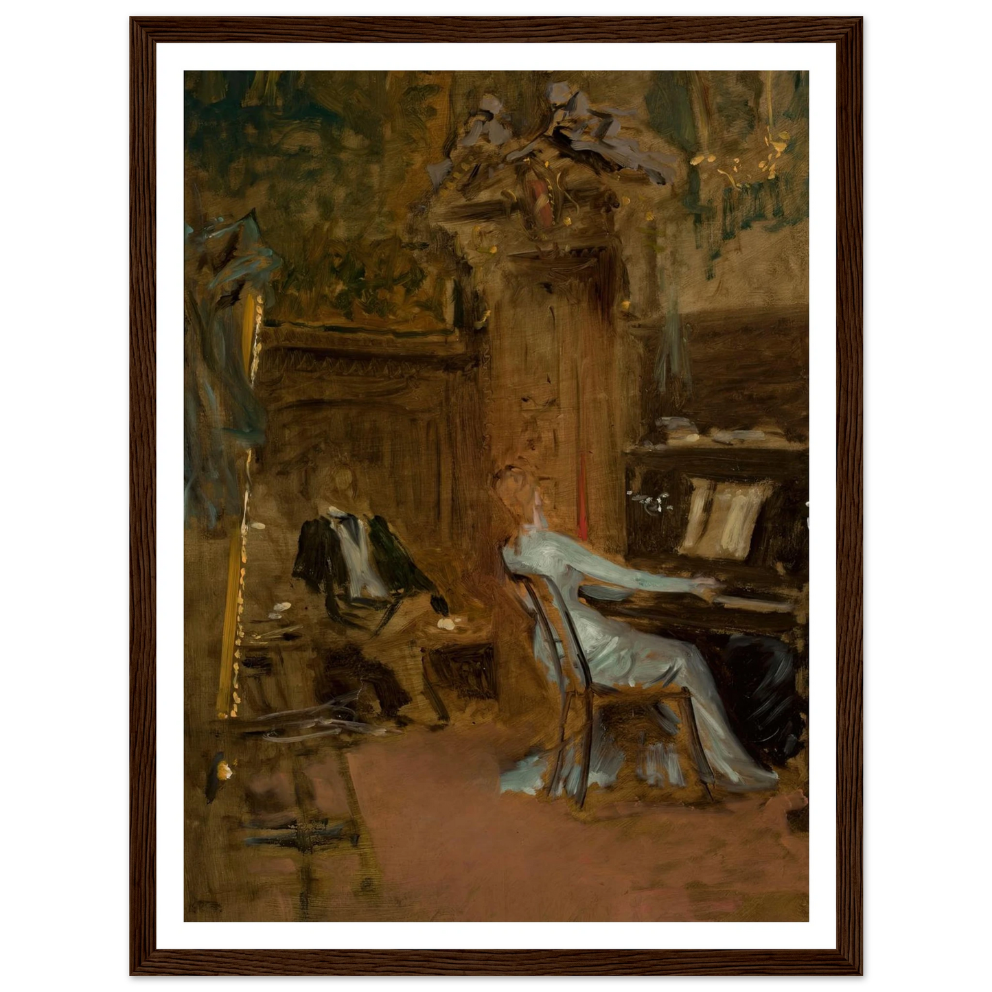 Concert in the living-room, sketch Art Print | Wladyslaw Czachorski-Quipham Collections