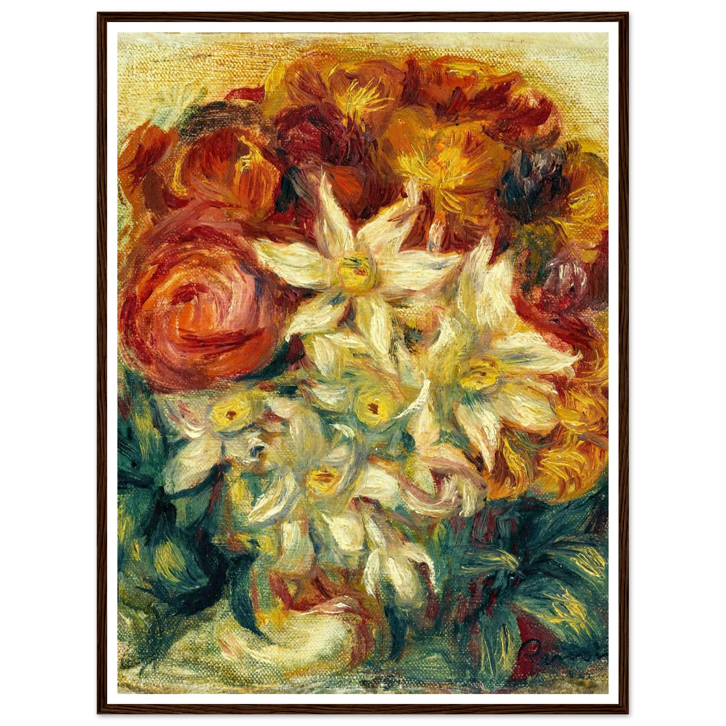 Bouquet de narcisses et de roses (1914) Art Print | Pierre Auguste Renoir-Quipham Collections