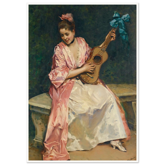 Aline with guitar Art Print | Raimundo de Madrazo y Garreta-Quipham Collections