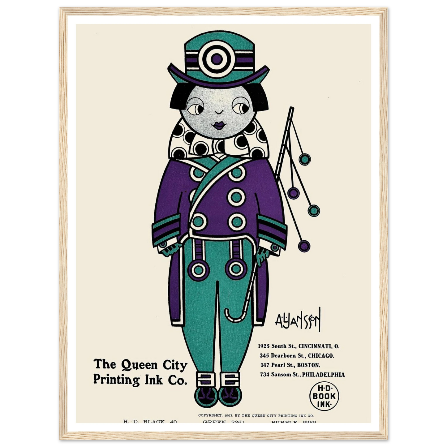 Queen City Ink, Ad. 01 (1890-1913) Art Print | Augustus Jansson-Quipham Collections