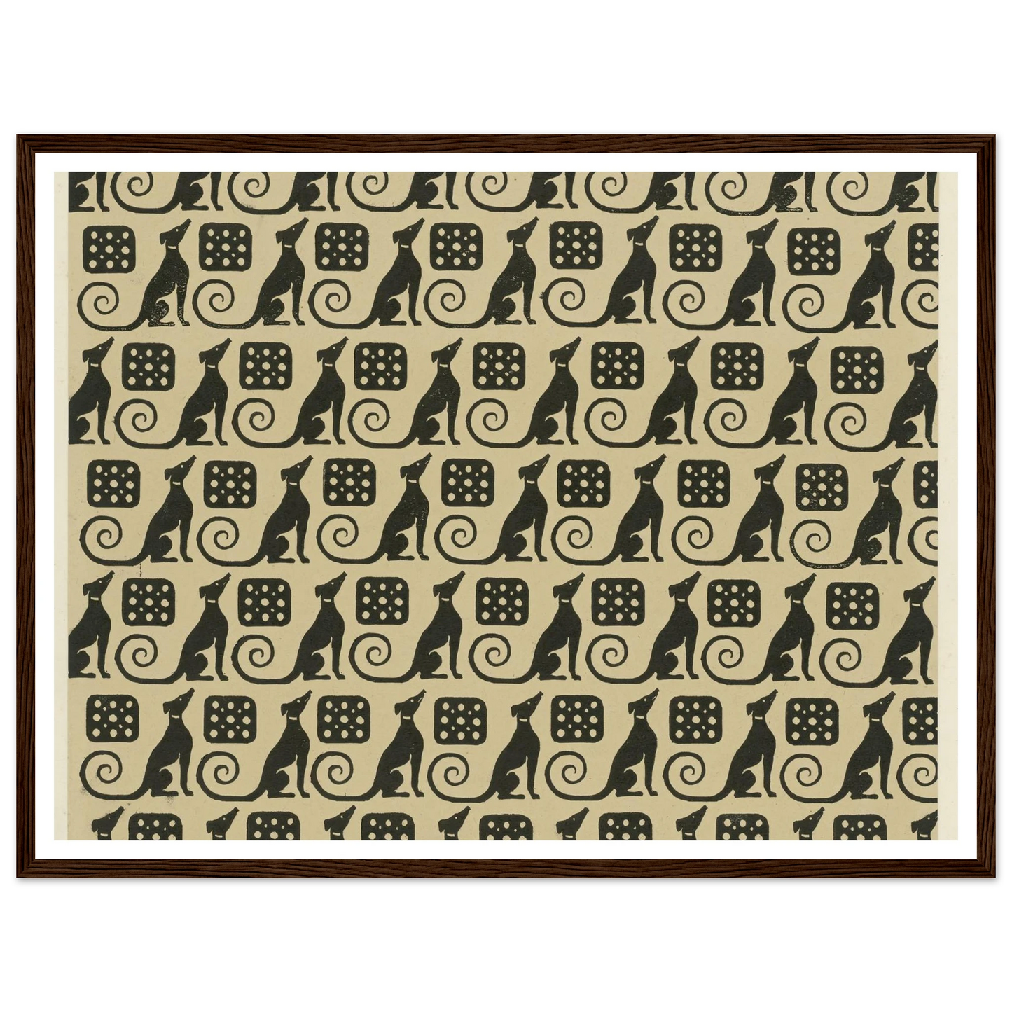 Buntpapier (Hunde) (1902 - 1906) Art Print | Maria von Uchatius-Quipham Collections