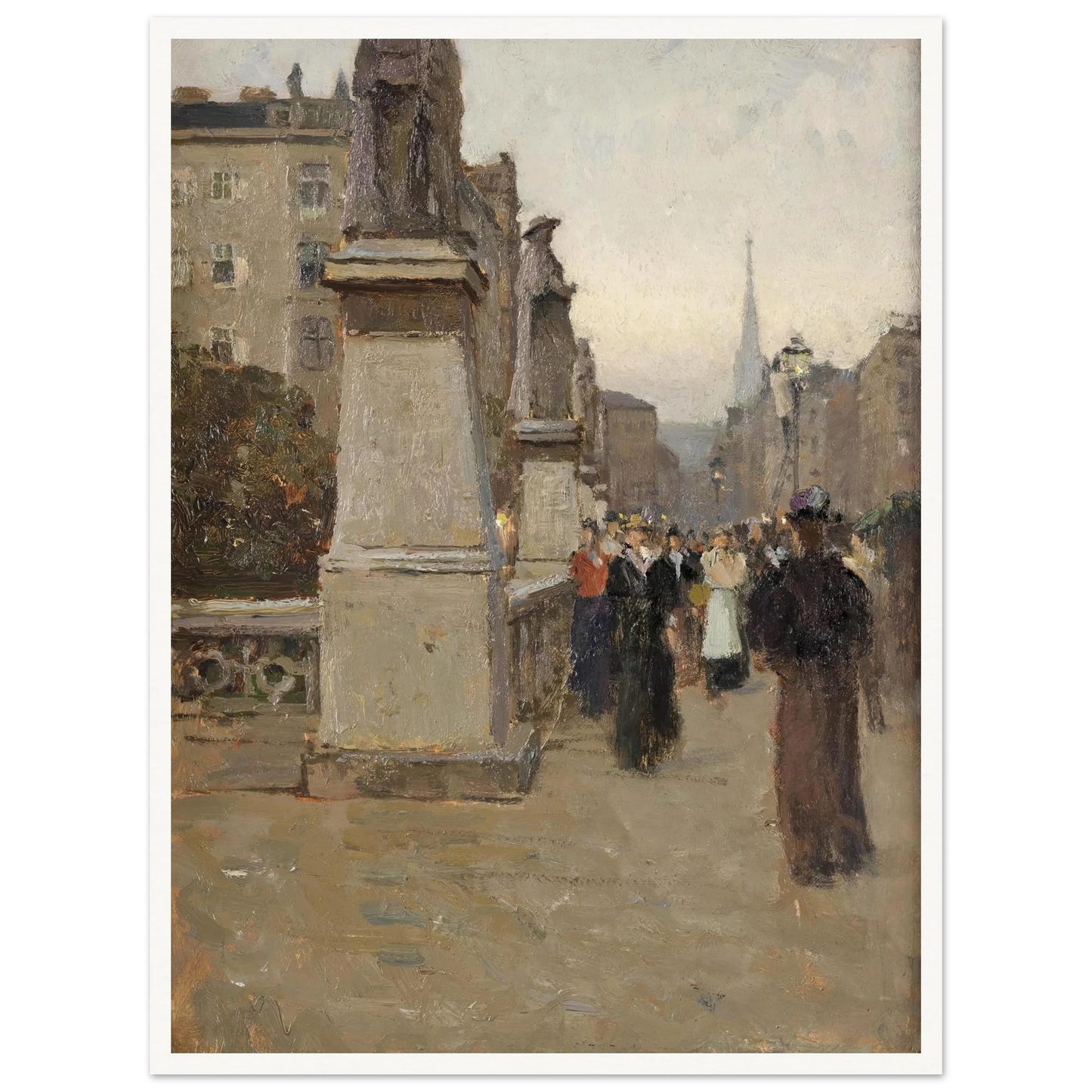Blick vom rechten Brückenkopf der Elisabethbrücke gegen die Kärntnerstrasse (1895) Art Print | Carl Moll-Quipham Collections