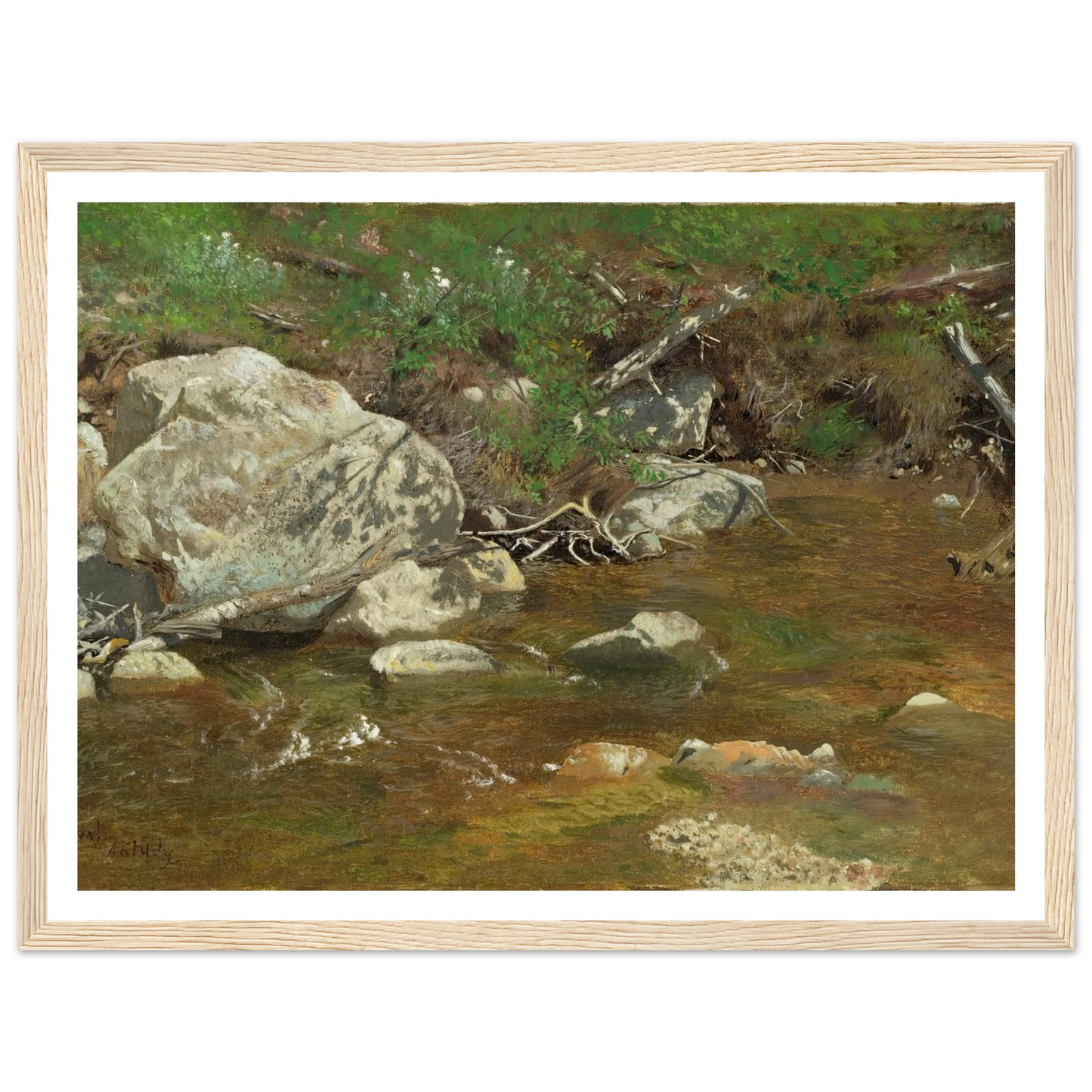 Mountain Brook; A Study (between ca. 1863 and 1869) Art Print | Alexander Helwig Wyant-Quipham Collections