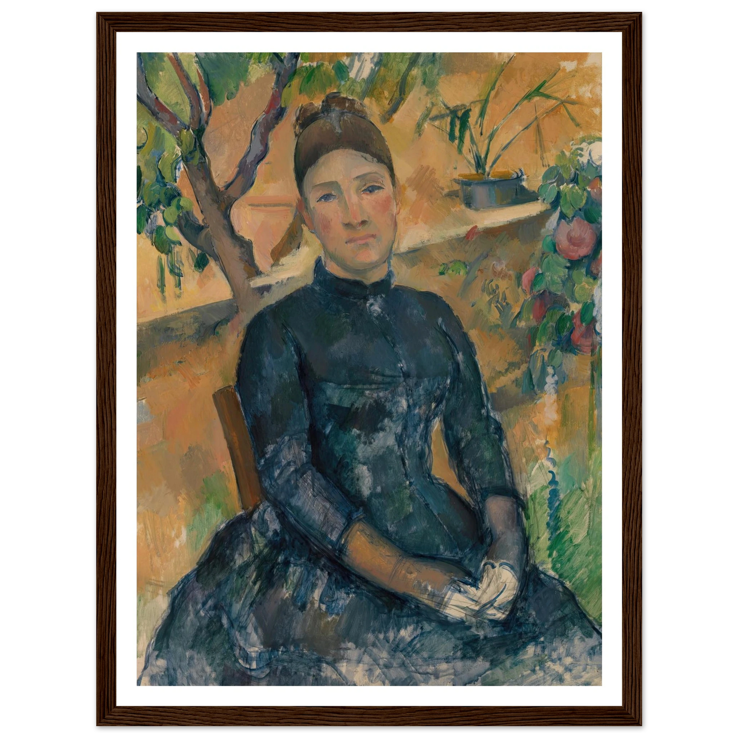 Madame Cézanne in the Conservatory (1891) Art Print | Paul Cezanne-Quipham Collections
