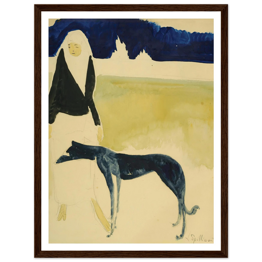 Femme Au Lévrier (1917) Art Print | Leon Spilliaert-Quipham Collections