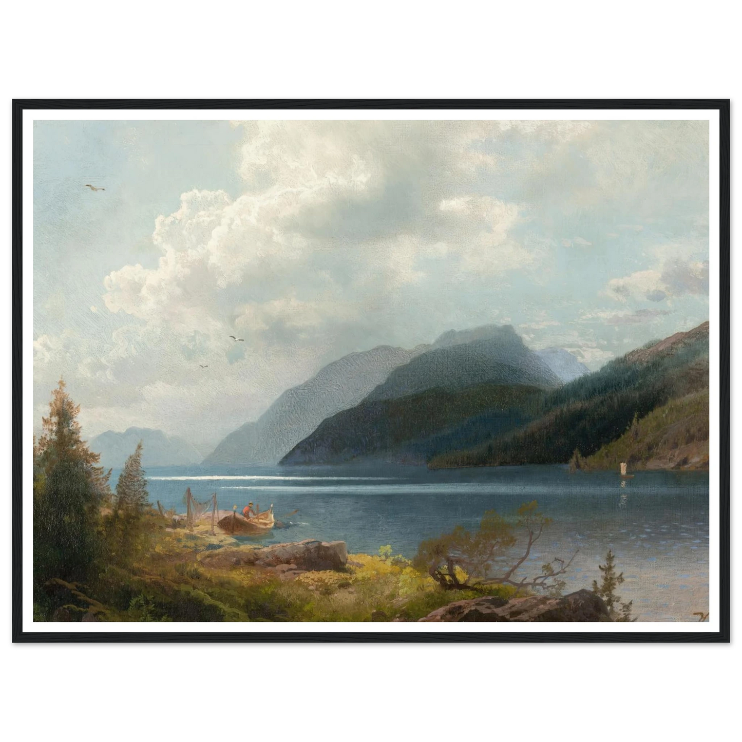 Mountain Lake, Sagne Fjord, Norway Art Print | Hermann Ottomar Herzog-Quipham Collections
