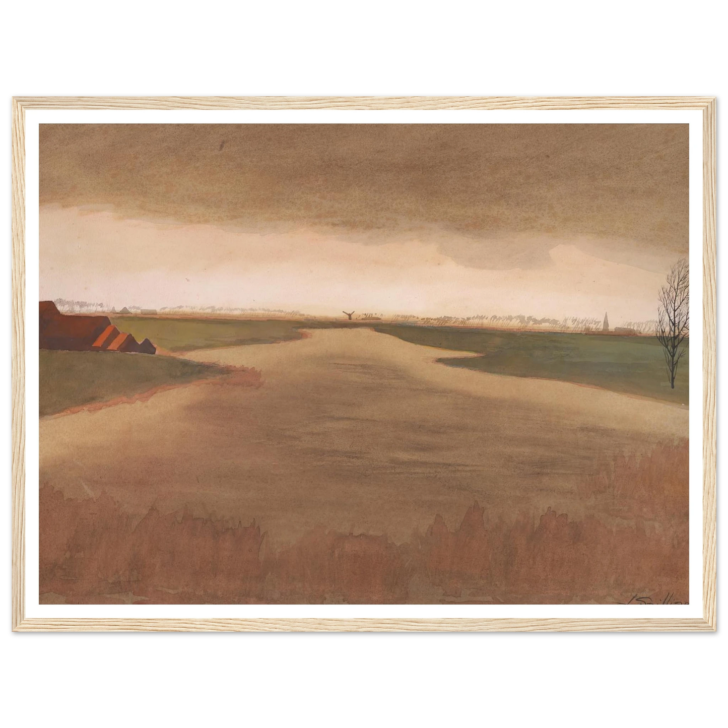 Landschap – Keignaertkreek te Zandvoorde (1931) Art Print | Leon Spilliaert-Quipham Collections