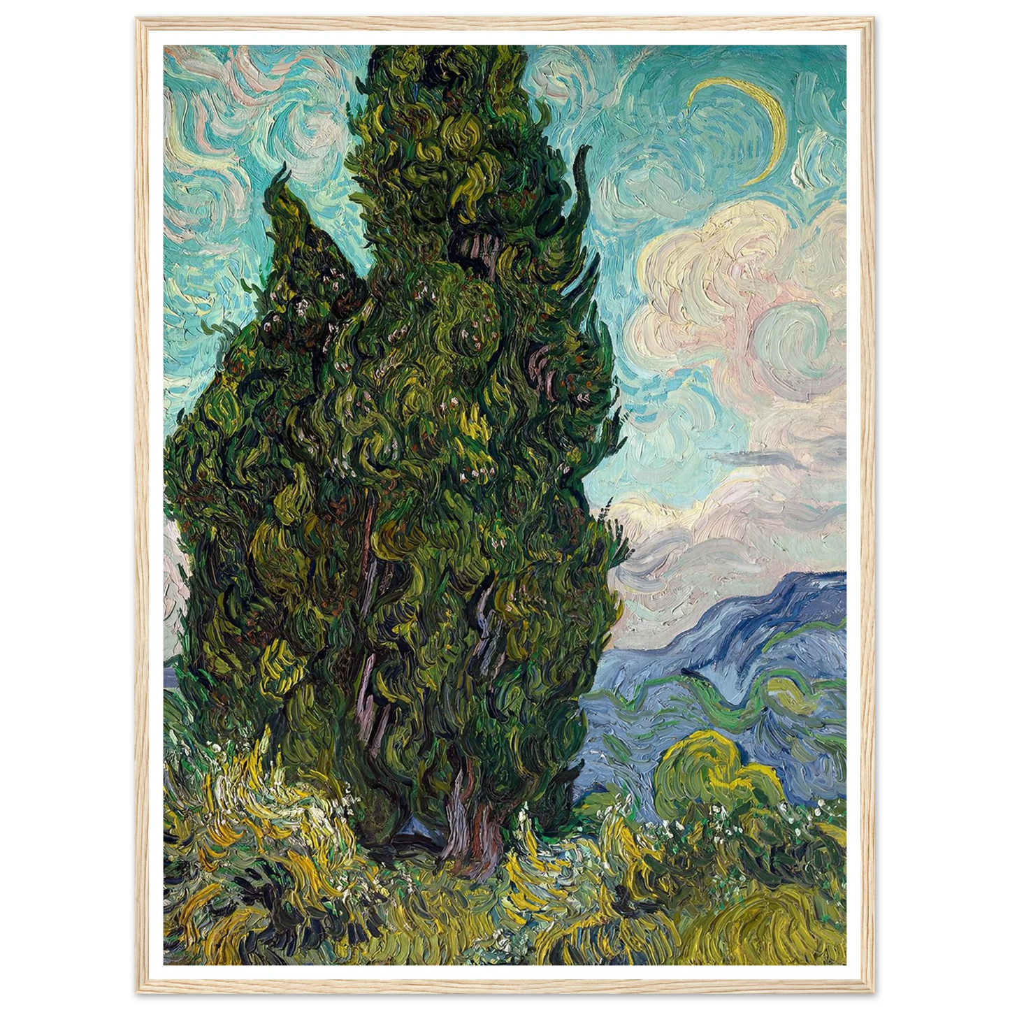 Cypresses (1889) Art Print | Vincent van Gogh-Quipham Collections