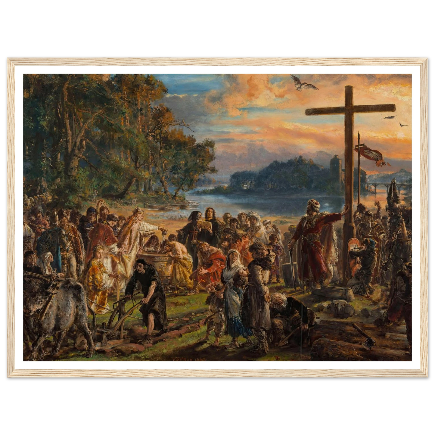 Adoption of Christianity, 965 AD, from the series “History of Civilization in Poland” (1889) Art Print | Jan Matejko-Quipham Collections