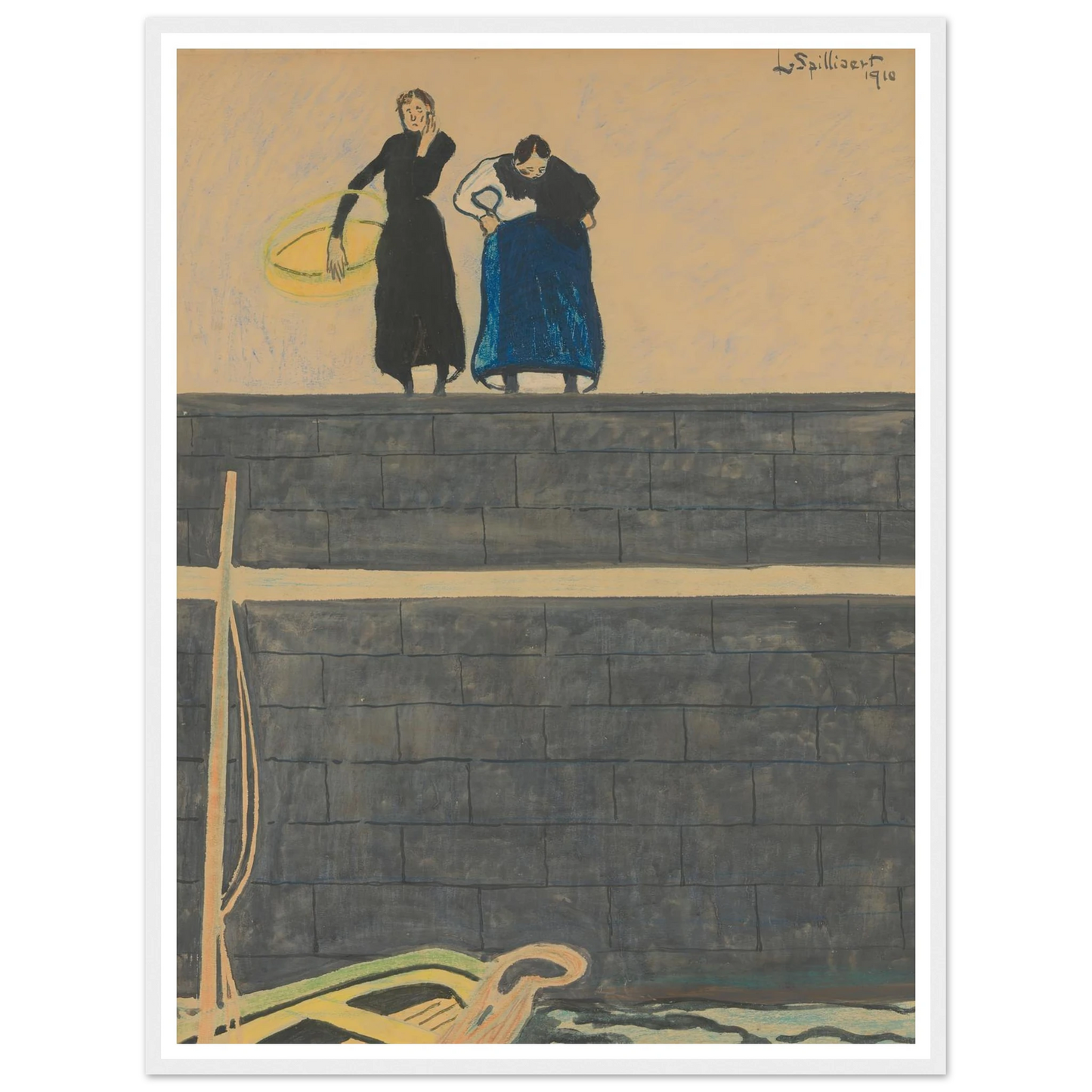 Vissersvrouwen op de kaai (1910) Art Print | Leon Spilliaert-Quipham Collections