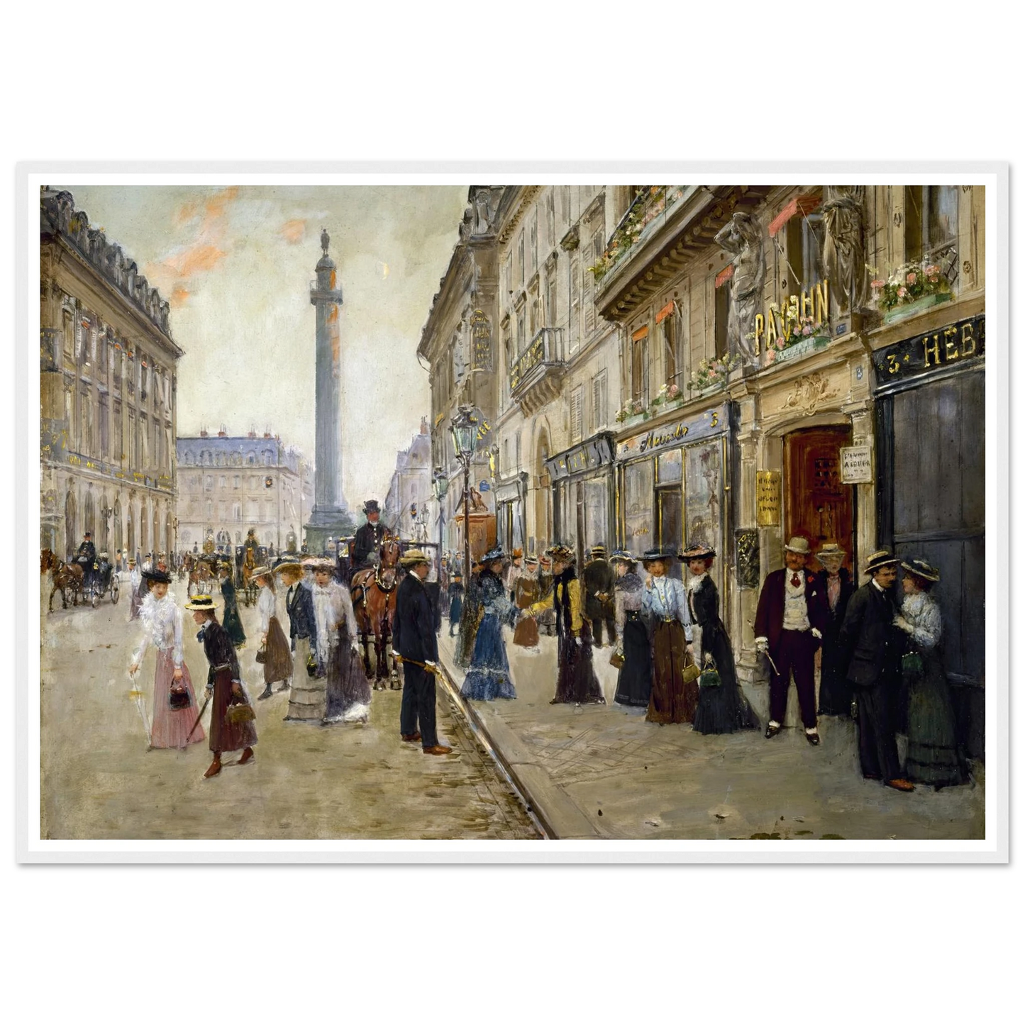 Sortie des ouvrières de la maison Paquin (1900) Art Print | Jean Beraud-Quipham Collections