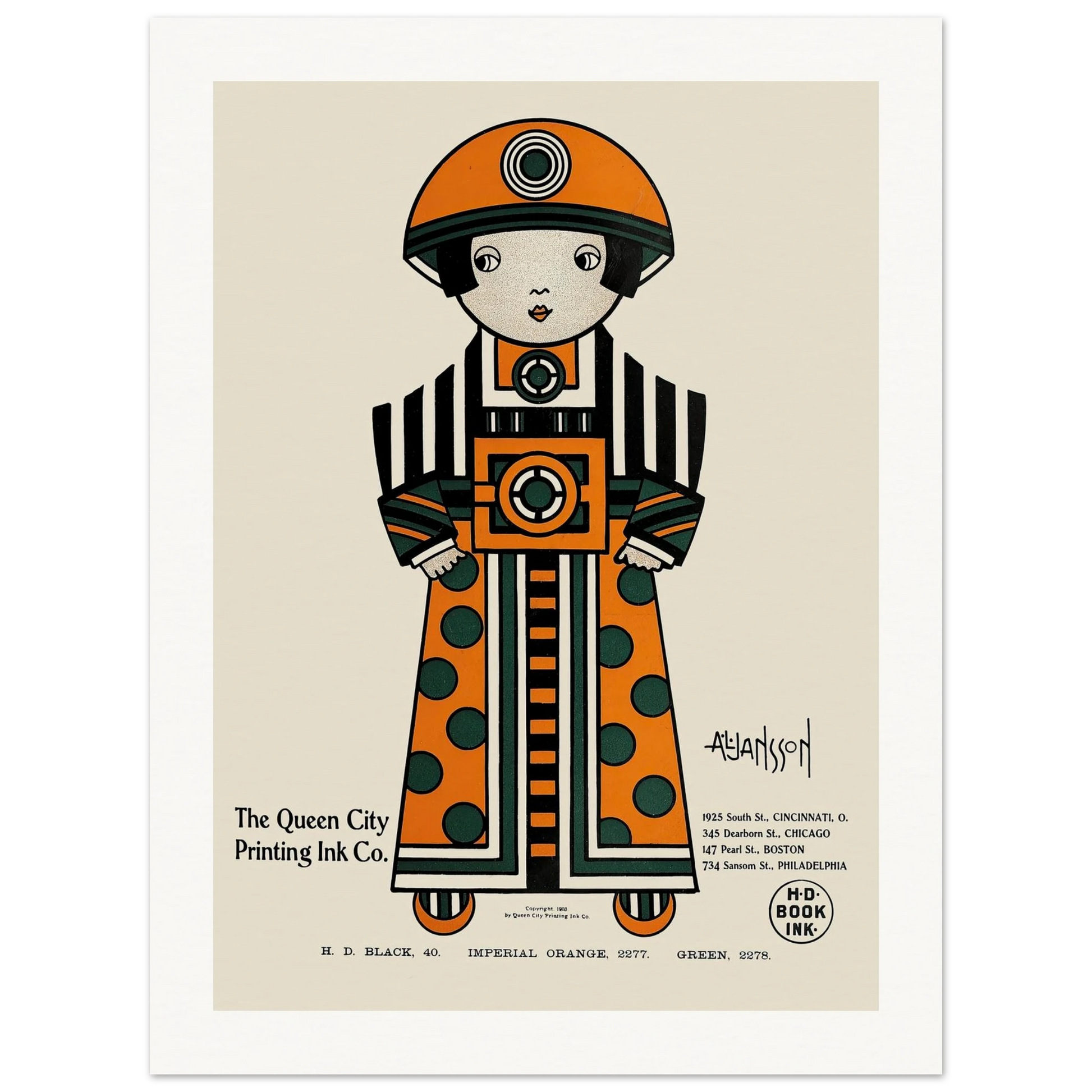 Queen City Ink, Ad. 02 (1890-1913) Art Print | Augustus Jansson-Quipham Collections