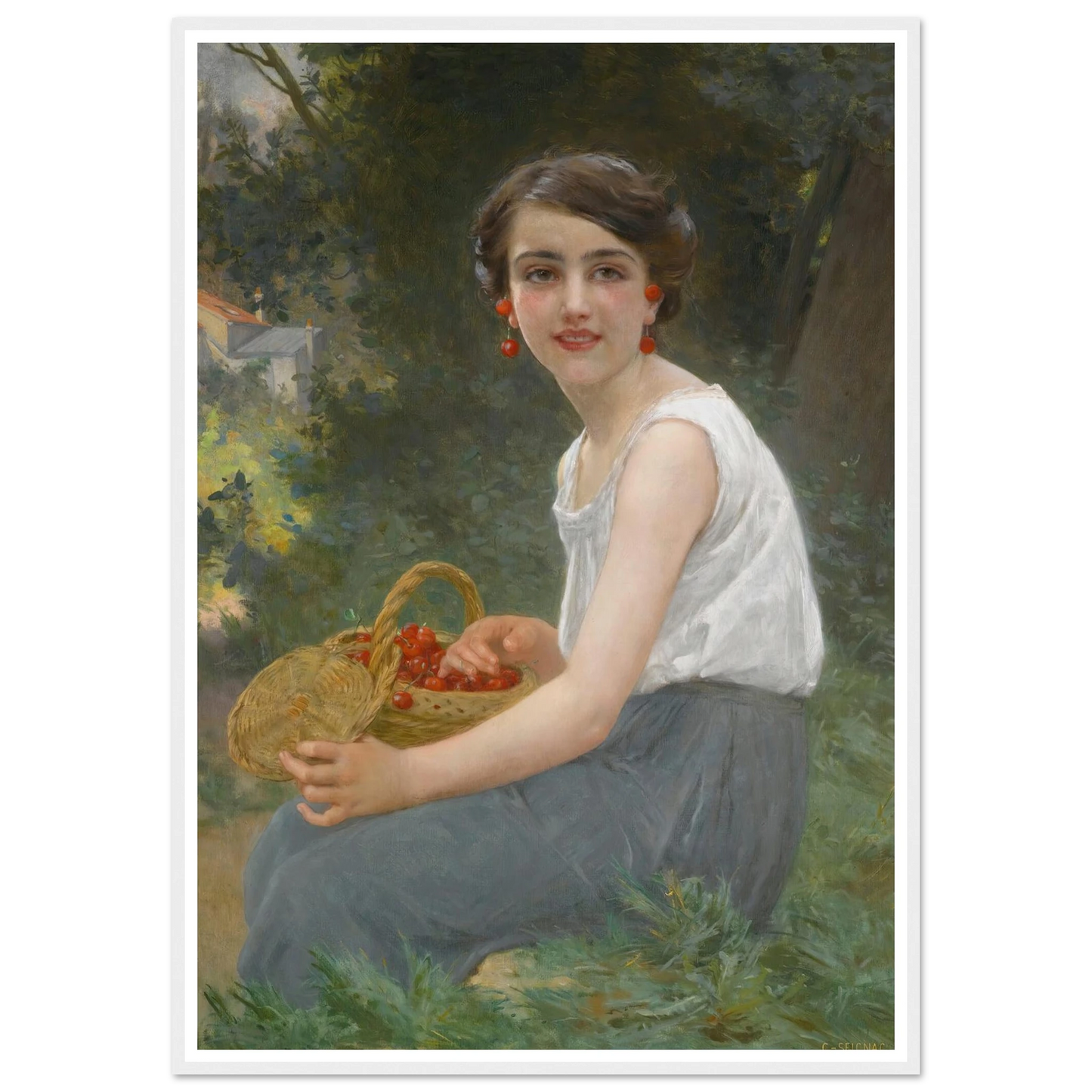 The cherry girl Art Print | Guillaume Seignac-Quipham Collections