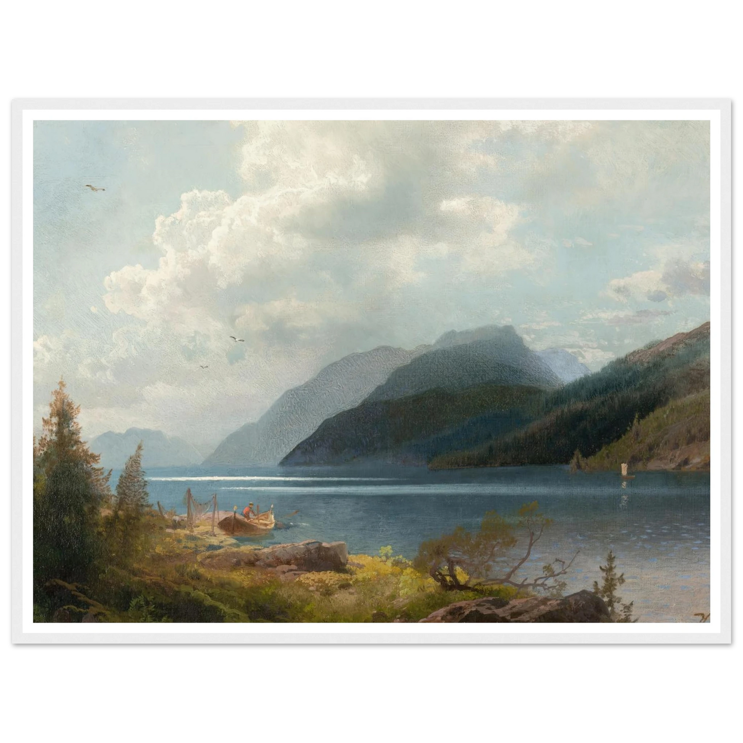 Mountain Lake, Sagne Fjord, Norway Art Print | Hermann Ottomar Herzog-Quipham Collections