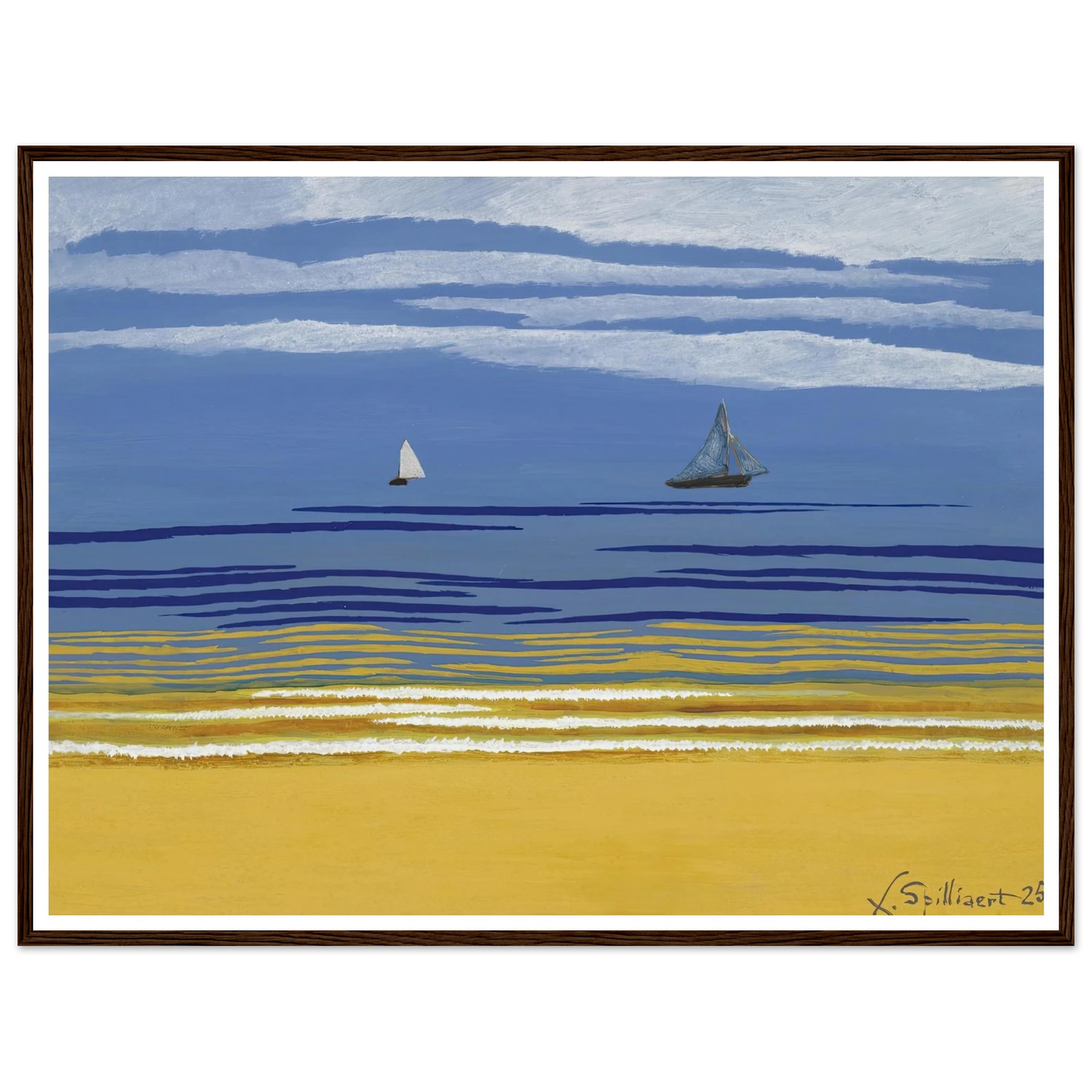 Marine avec bateaux à voiles (1925) Art Print | Leon Spilliaert-Quipham Collections