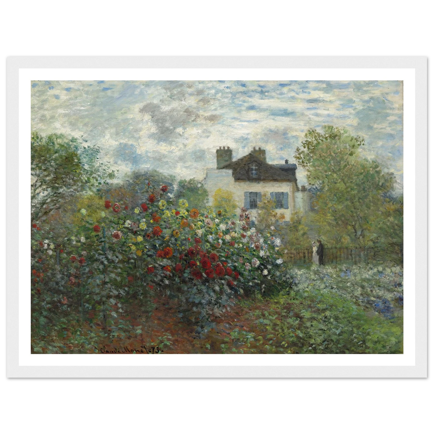 The Artist’s Garden in Argenteuil (A Corner of the Garden with Dahlias) (1873) Art Print | Claude Monet-Quipham Collections