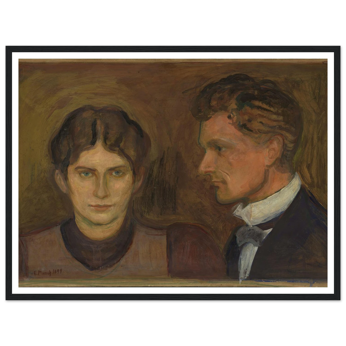 Aase and Harald Nørregaard (1899) Art Print | Edvard Munch - Framed Poster - 30x40 cm / 12x16″ - Black frame