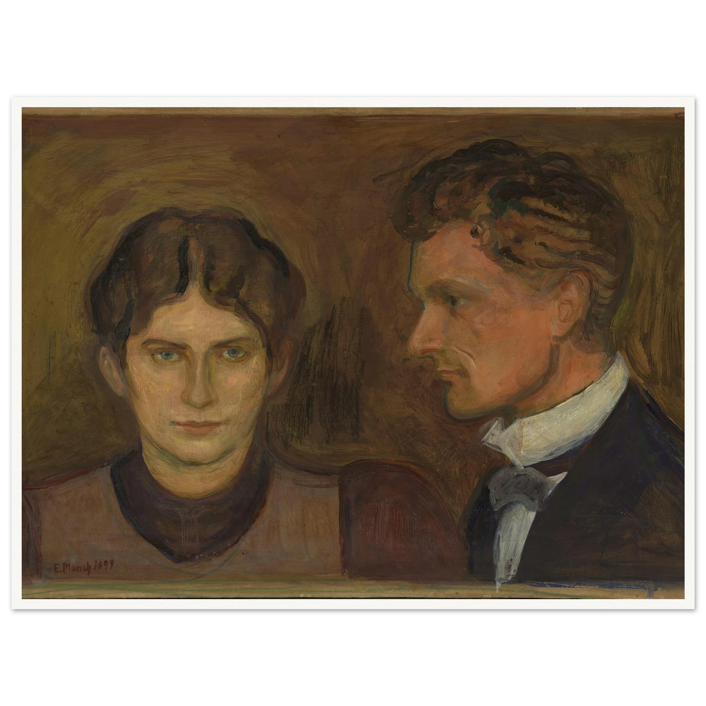 Aase and Harald Nørregaard (1899) Art Print | Edvard Munch - Framed Poster - 30x40 cm / 12x16″ - Black frame