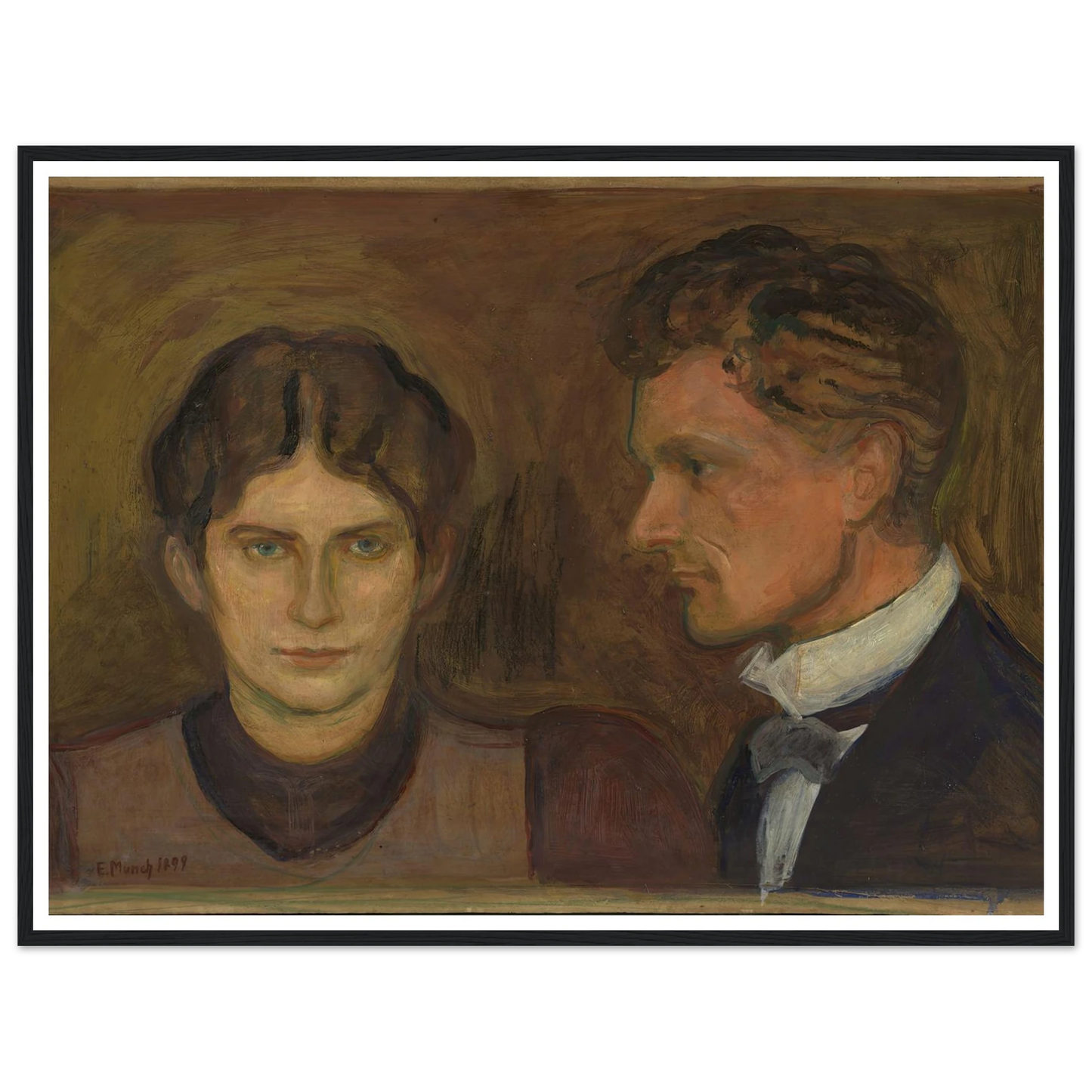 Aase and Harald Nørregaard (1899) Art Print | Edvard Munch - Framed Poster - 30x40 cm / 12x16″ - Black frame