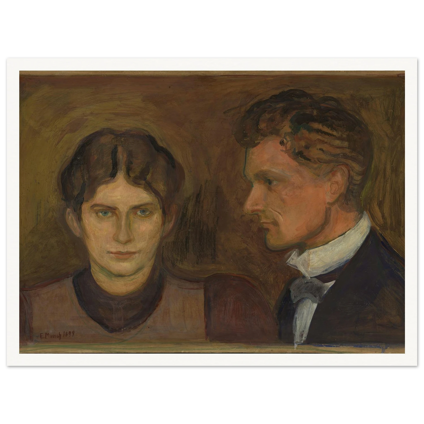 Aase and Harald Nørregaard (1899) Art Print | Edvard Munch - Framed Poster - 30x40 cm / 12x16″ - Black frame