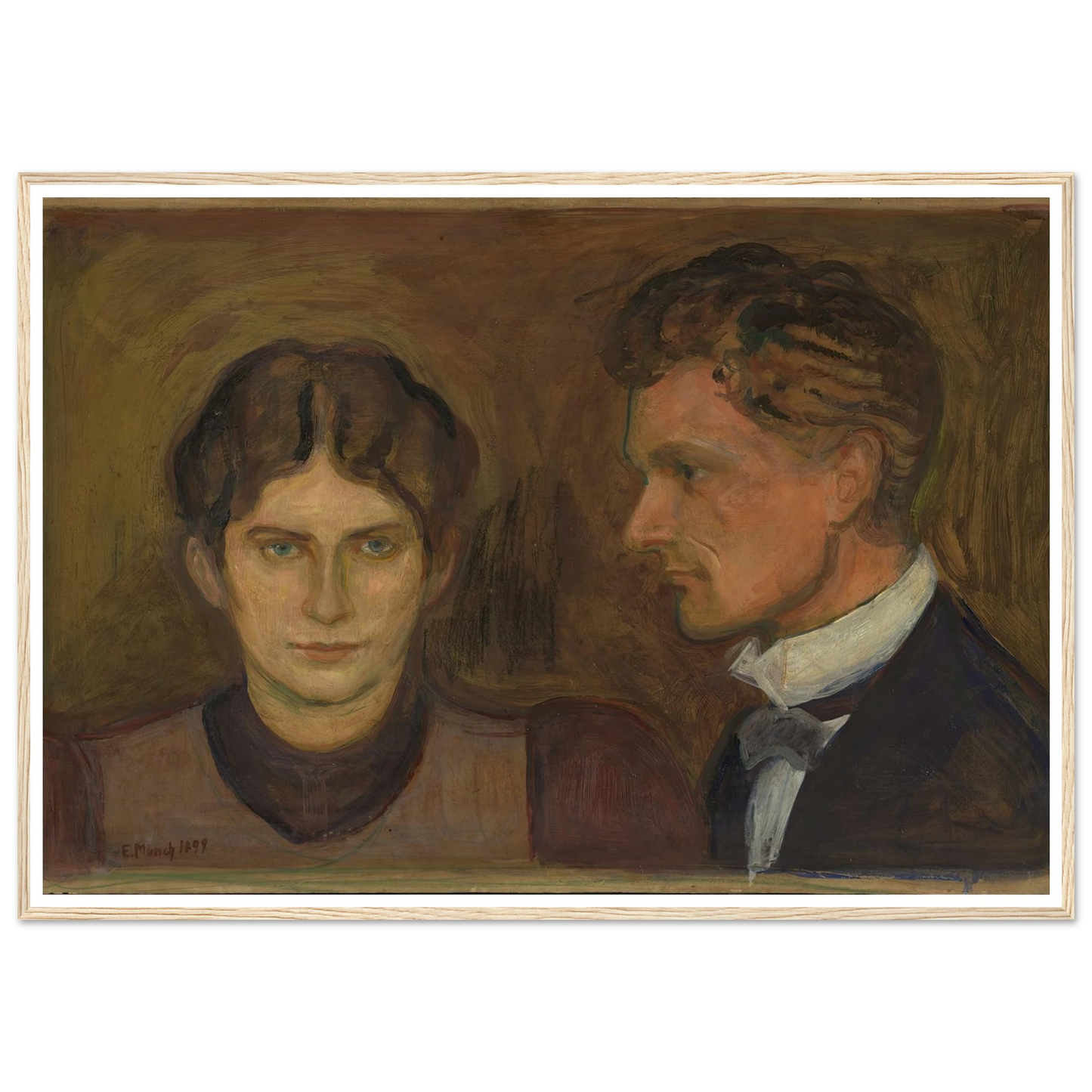 Aase and Harald Nørregaard (1899) Art Print | Edvard Munch - Framed Poster - 30x40 cm / 12x16″ - Black frame