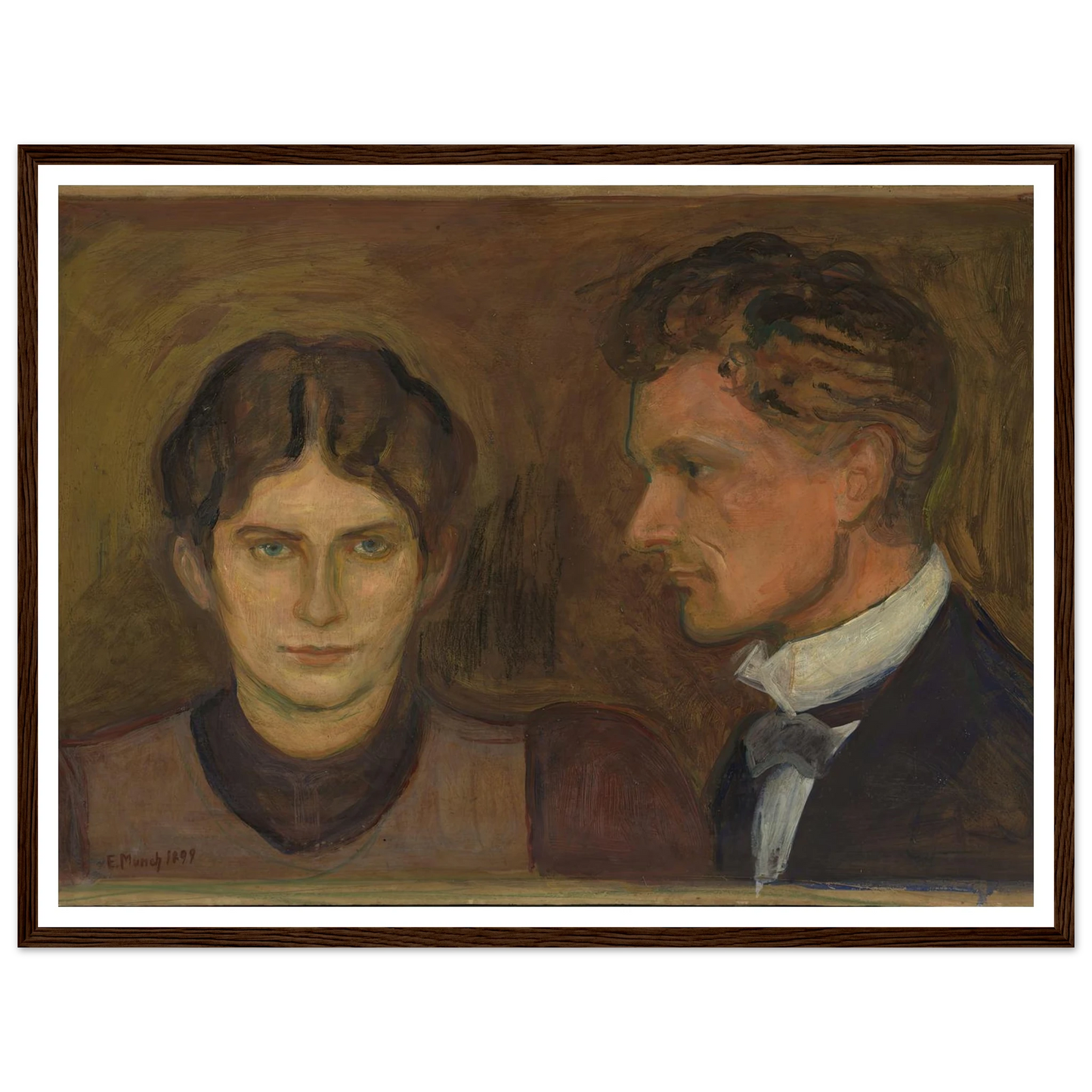 Aase and Harald Nørregaard (1899) Art Print | Edvard Munch - Framed Poster - 30x40 cm / 12x16″ - Black frame