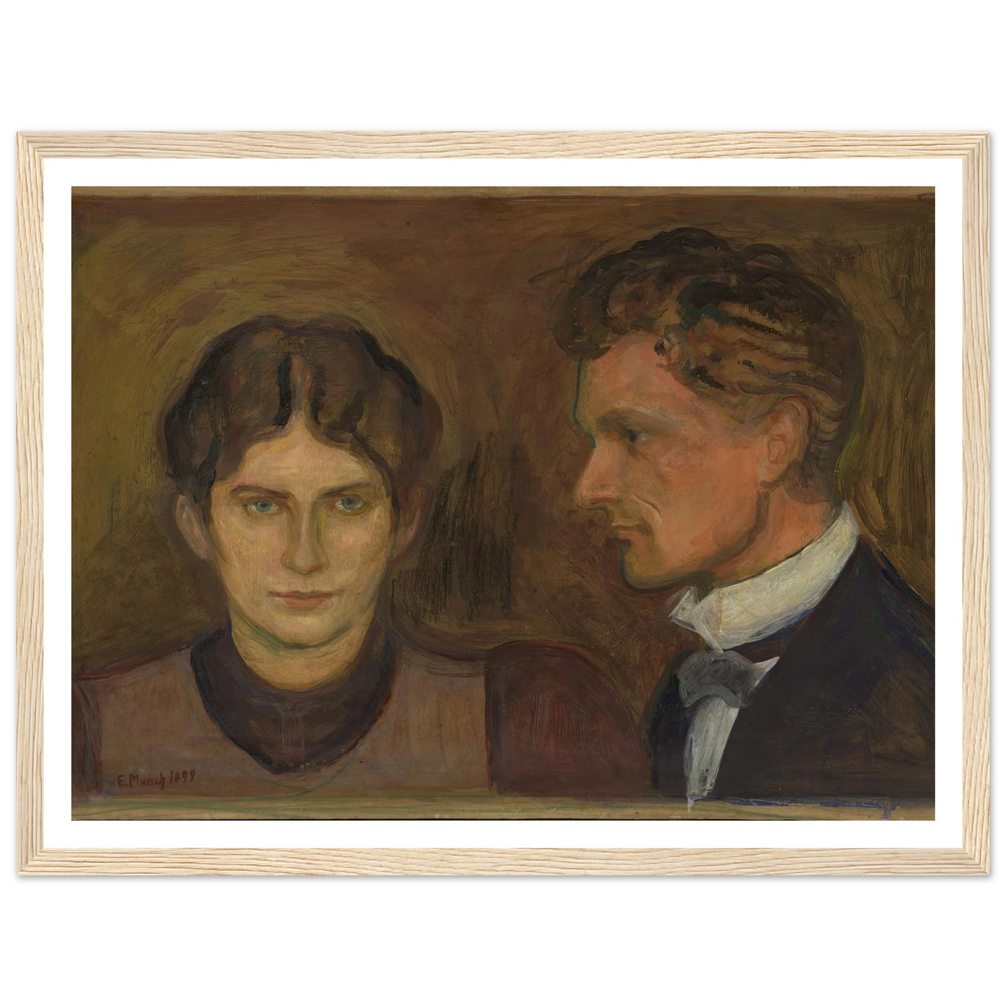 Aase and Harald Nørregaard (1899) Art Print | Edvard Munch - Framed Poster - 30x40 cm / 12x16″ - Black frame