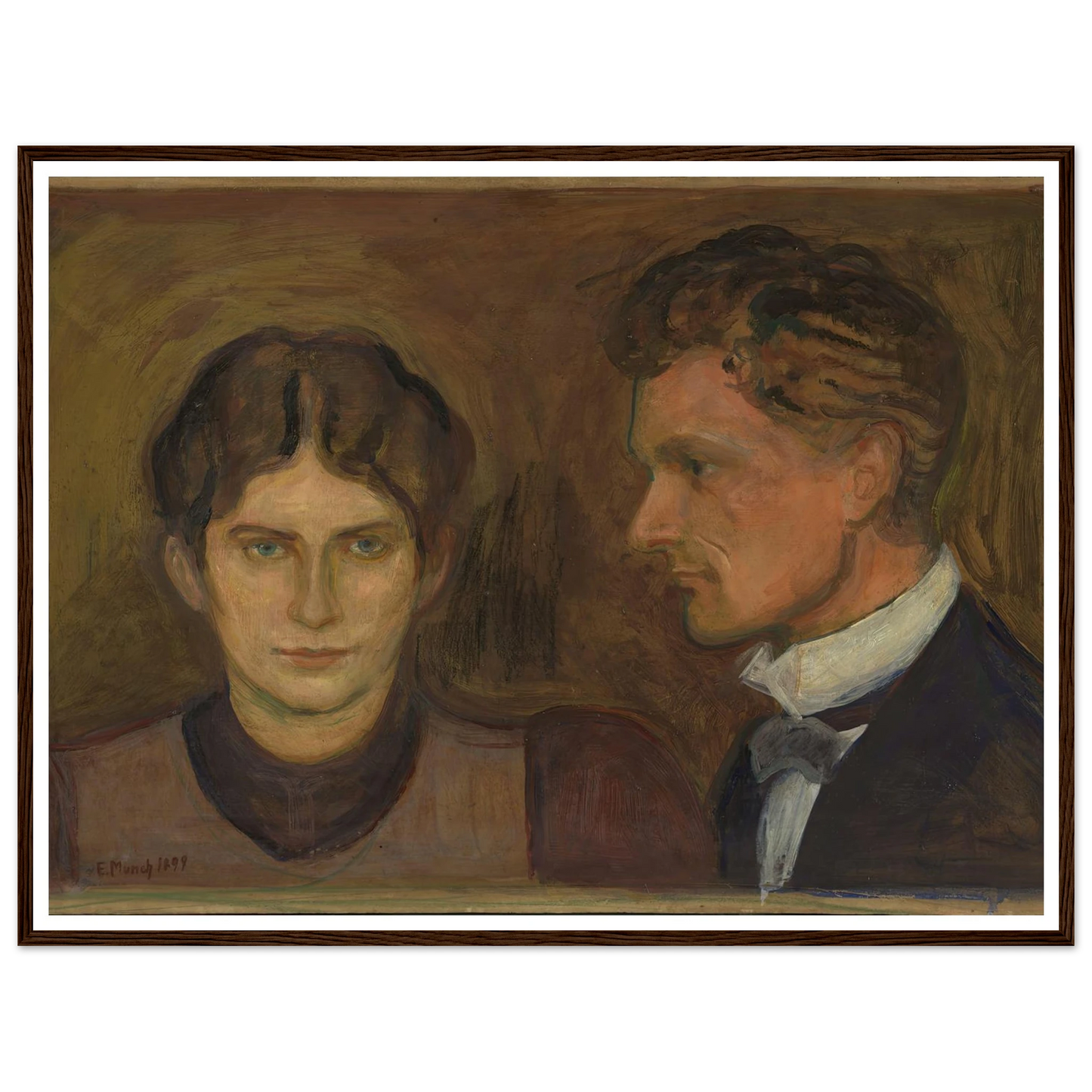 Aase and Harald Nørregaard (1899) Art Print | Edvard Munch - Framed Poster - 30x40 cm / 12x16″ - Black frame