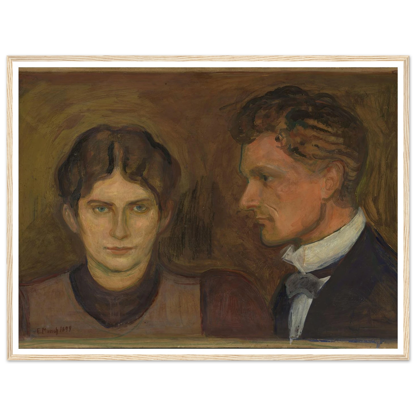 Aase and Harald Nørregaard (1899) Art Print | Edvard Munch - Framed Poster - 30x40 cm / 12x16″ - Black frame