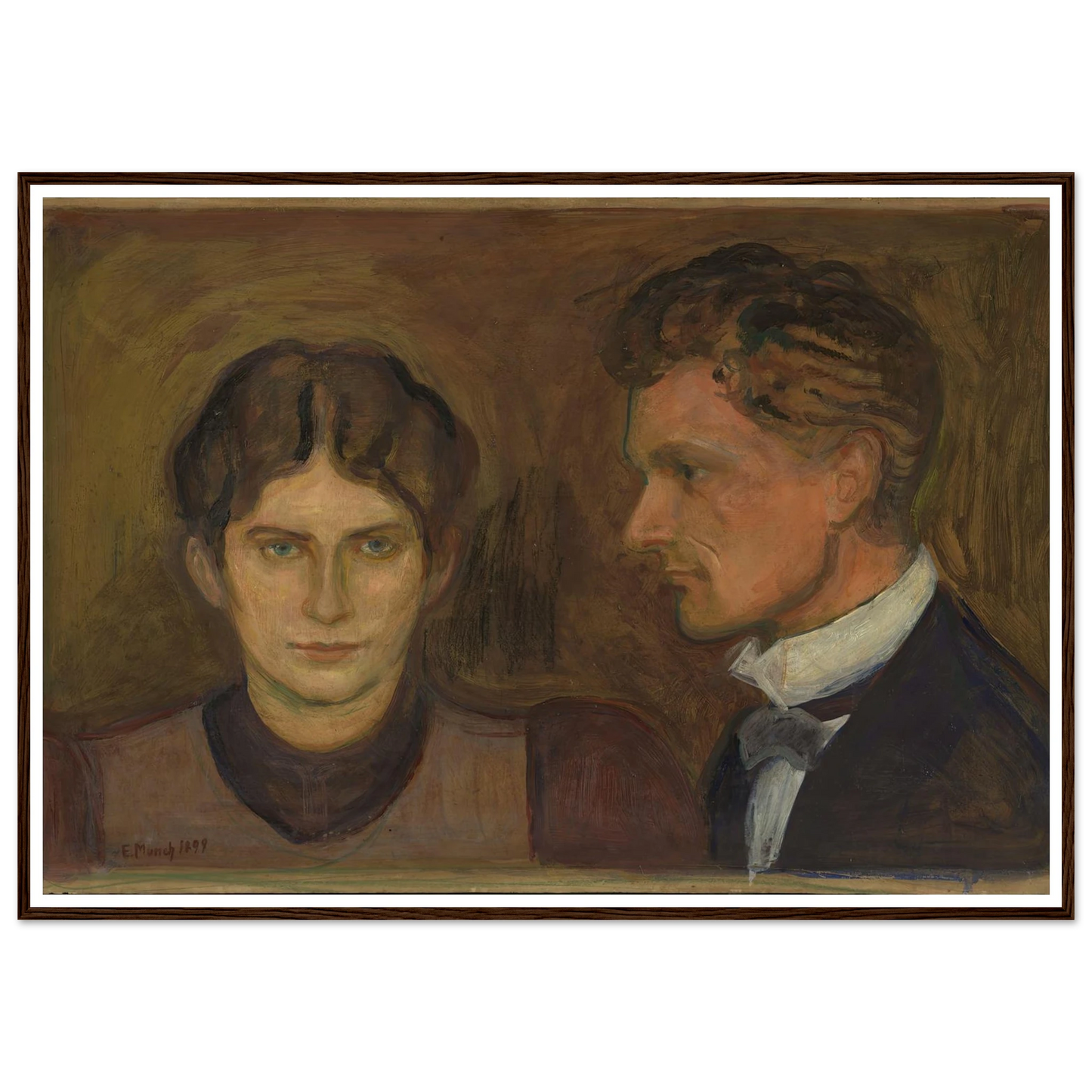 Aase and Harald Nørregaard (1899) Art Print | Edvard Munch - Framed Poster - 30x40 cm / 12x16″ - Black frame