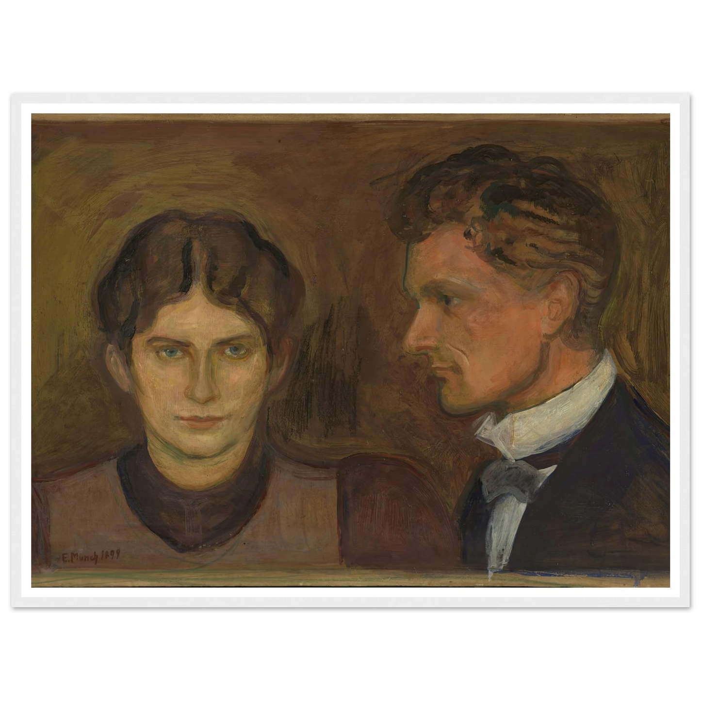 Aase and Harald Nørregaard (1899) Art Print | Edvard Munch - Framed Poster - 30x40 cm / 12x16″ - Black frame