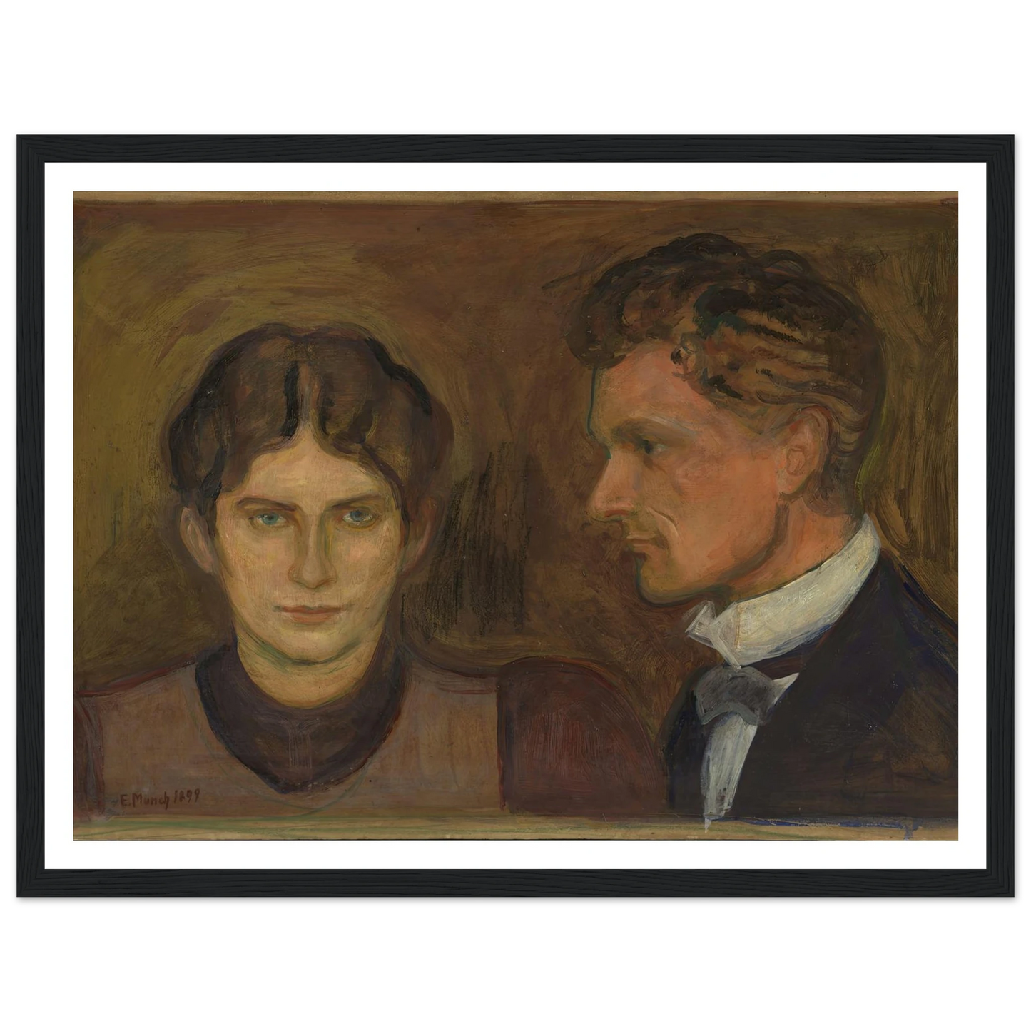 Aase and Harald Nørregaard (1899) Art Print | Edvard Munch - Framed Poster - 30x40 cm / 12x16″ - Black frame