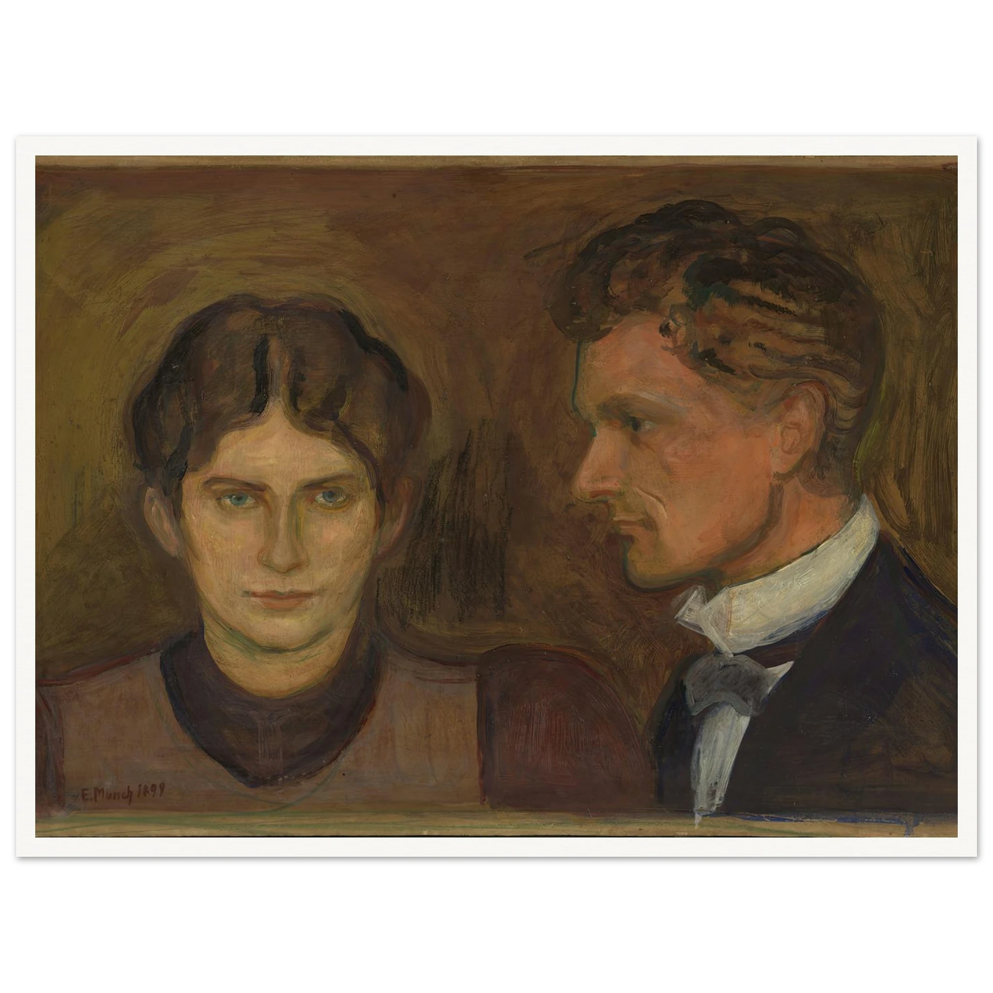 Aase and Harald Nørregaard (1899) Art Print | Edvard Munch - Framed Poster - 30x40 cm / 12x16″ - Black frame