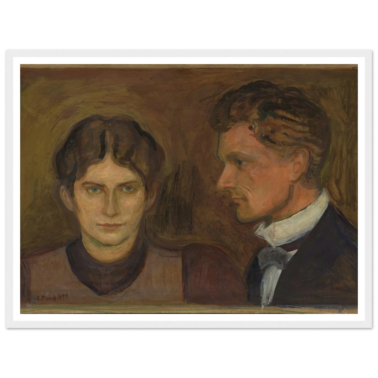 Aase and Harald Nørregaard (1899) Art Print | Edvard Munch - Framed Poster - 30x40 cm / 12x16″ - Black frame