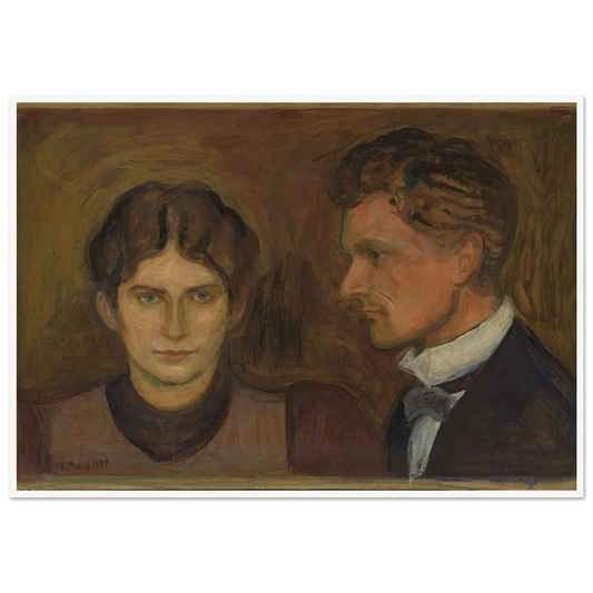 Aase and Harald Nørregaard (1899) Art Print | Edvard Munch - Framed Poster - 30x40 cm / 12x16″ - Black frame