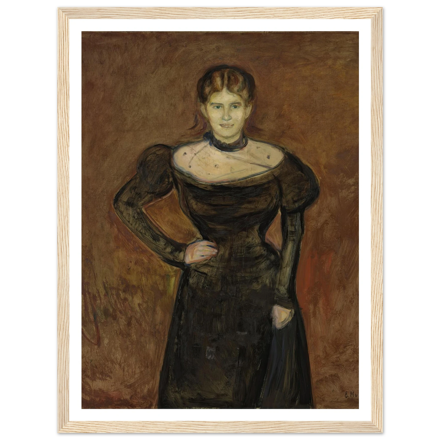 Aase Nørregaard (1899) Art Print | Edvard Munch - Framed Poster - 30x40 cm / 12x16″ - Black frame