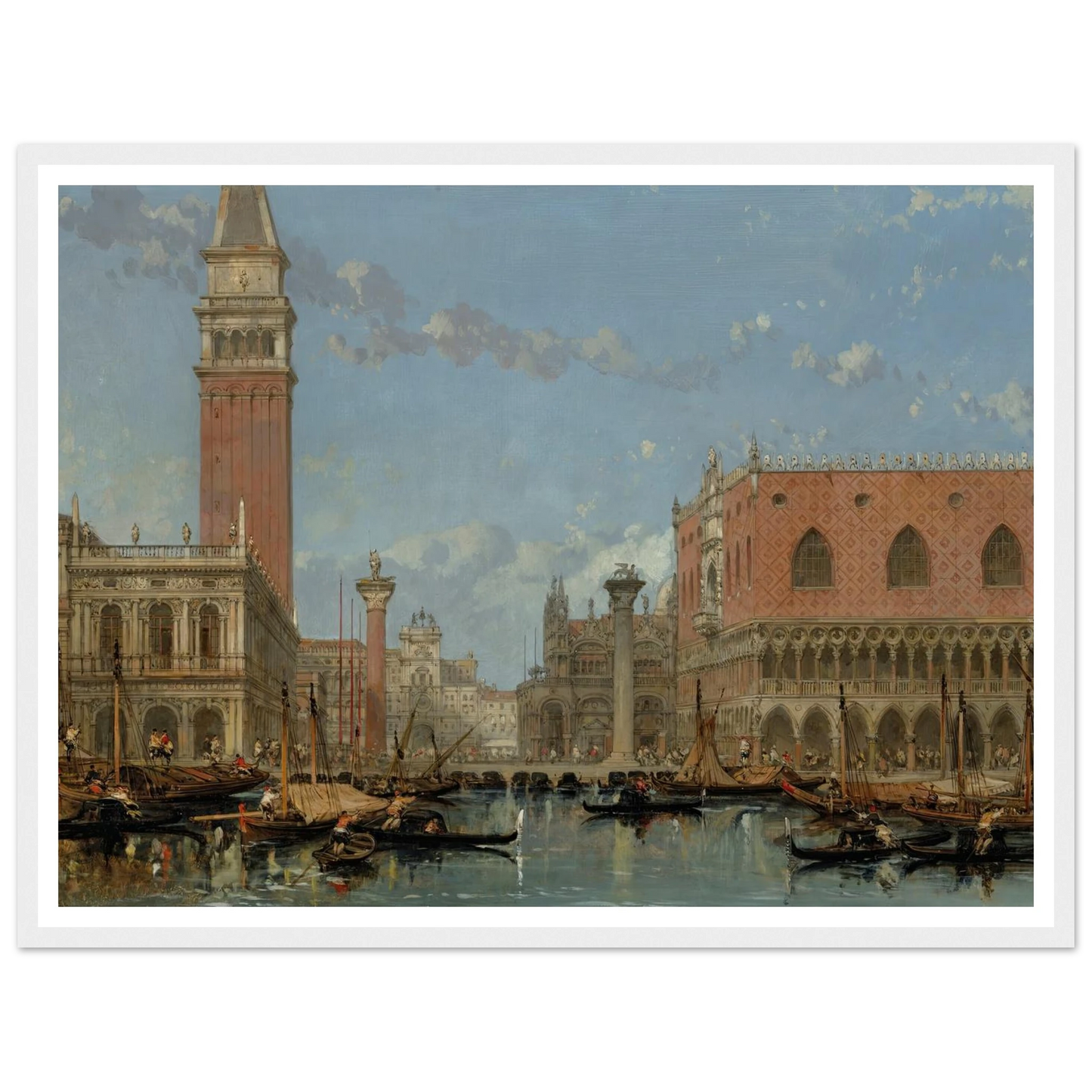 Piazza of St Mark from the Canal, Venice (1860) Art Print | David Roberts-Quipham Collections