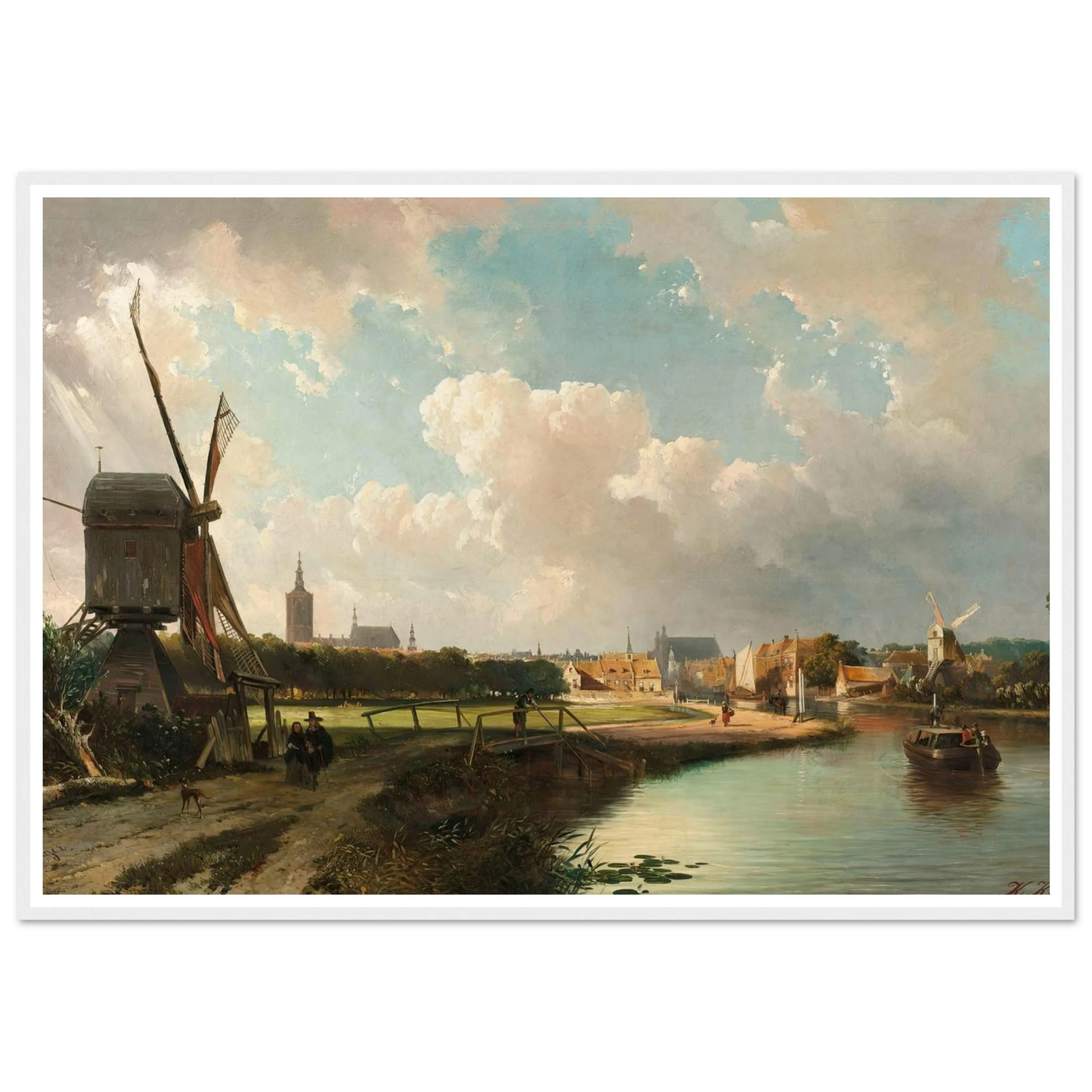 View of The Hague from the Delftse Vaart in the Seventeenth Century (1852) Art Print | Cornelis Springer-Quipham Collections