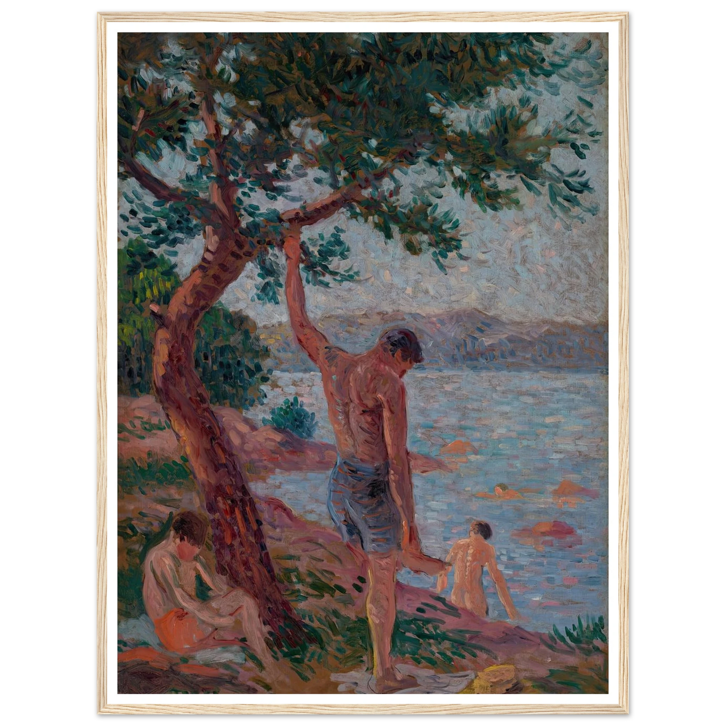 Saint-Tropez, baigneurs sous la pinède (1901) Art Print | Maximilien Luce-Quipham Collections