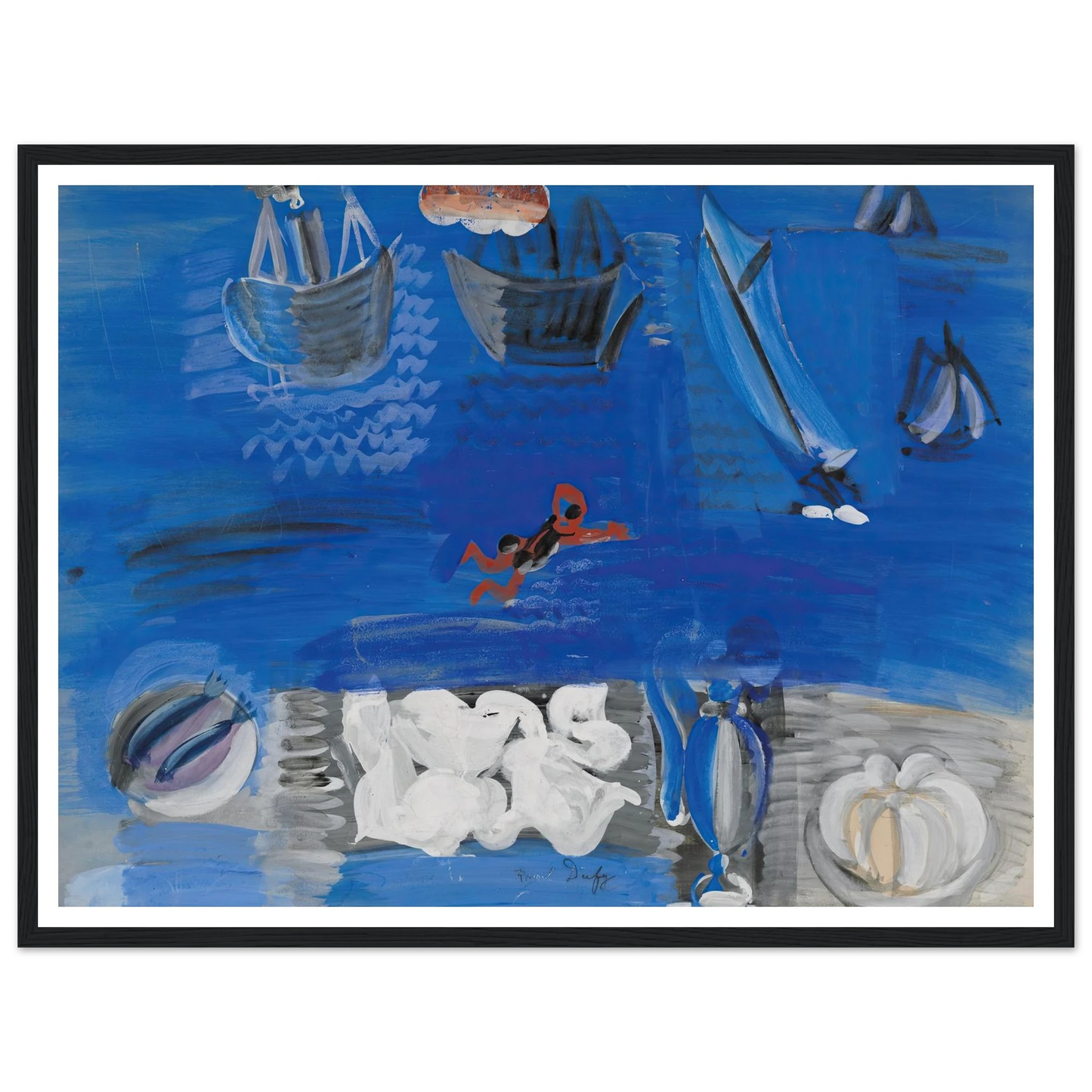 Nature morte et bateaux (circa 1923) Art Print | Raoul Dufy-Quipham Collections