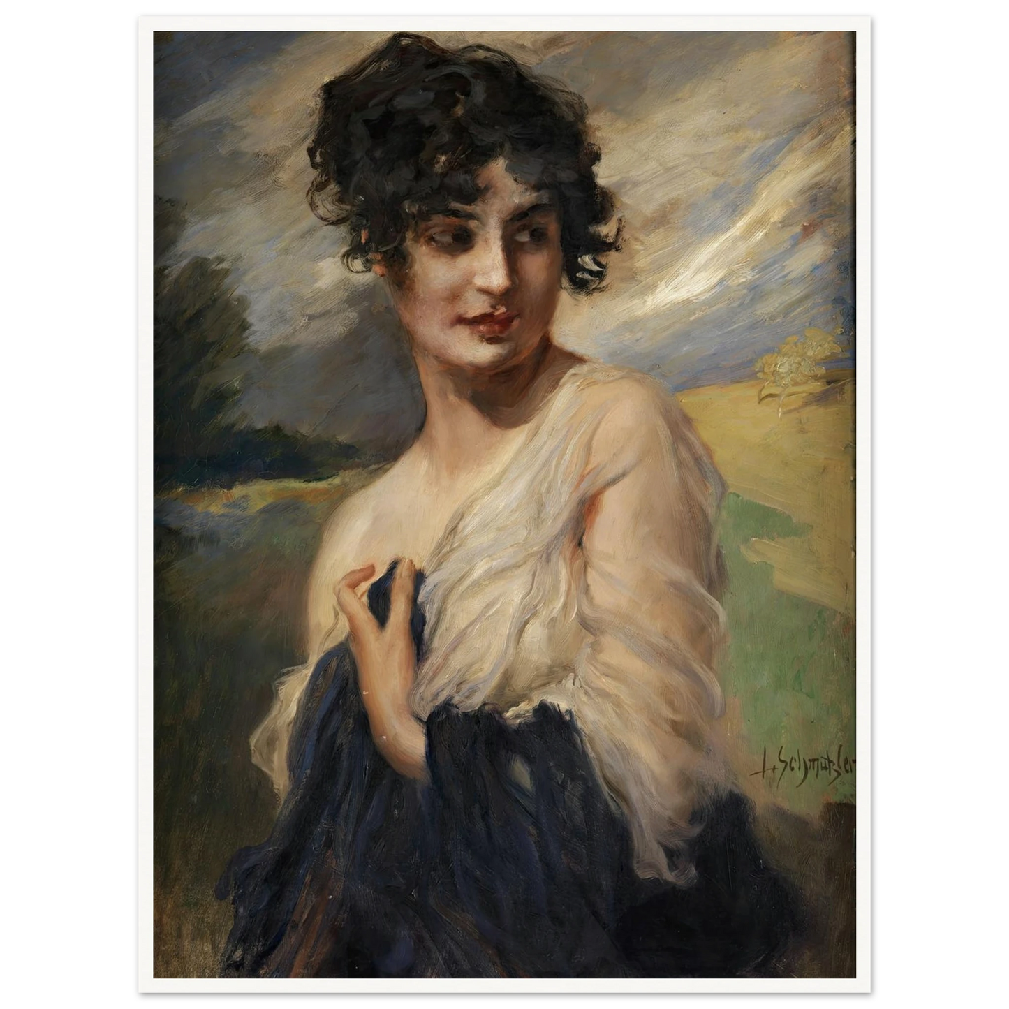Damenbildnis Art Print | Leopold Schmutzler-Quipham Collections