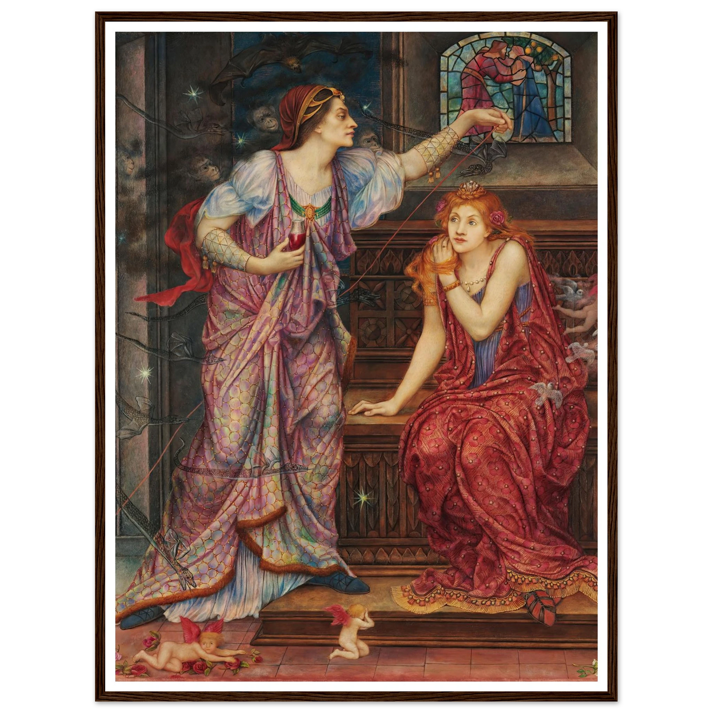 Queen Eleanor & Fair Rosamund (1880-1919) Art Print | Evelyn de Morgan-Quipham Collections
