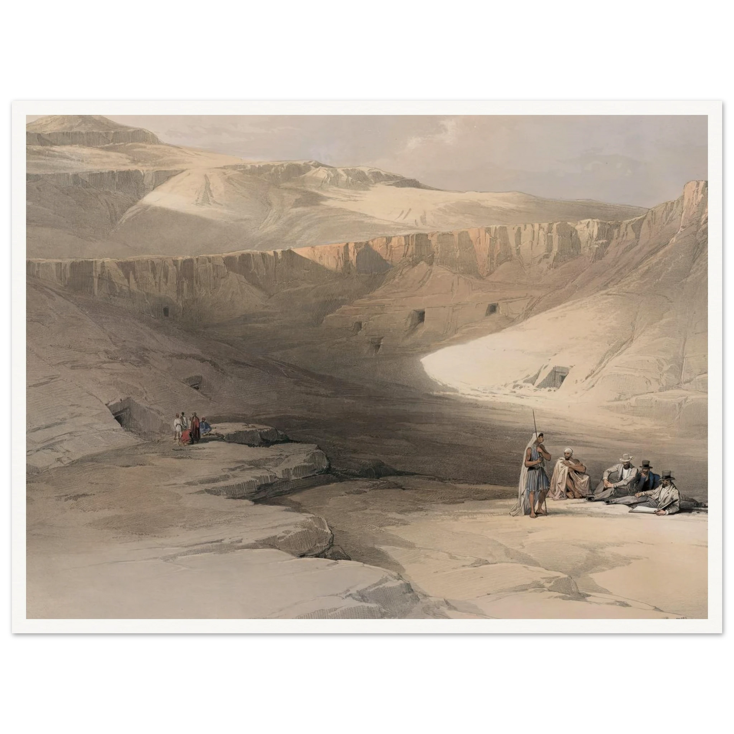 Entrance to the tombs of the kings of Thebes. Bab-el-Malouk [Bîbân al-Mulûk]. (1846-1849) Art Print | David Roberts-Quipham Collections
