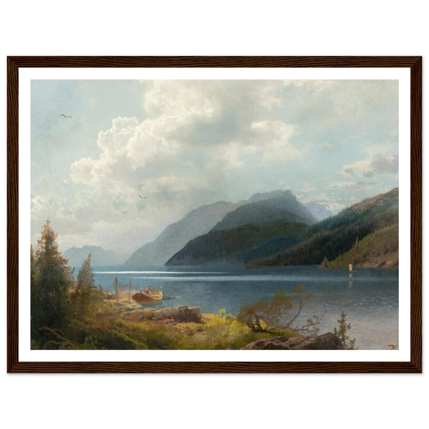 Mountain Lake, Sagne Fjord, Norway Art Print | Hermann Ottomar Herzog-Quipham Collections