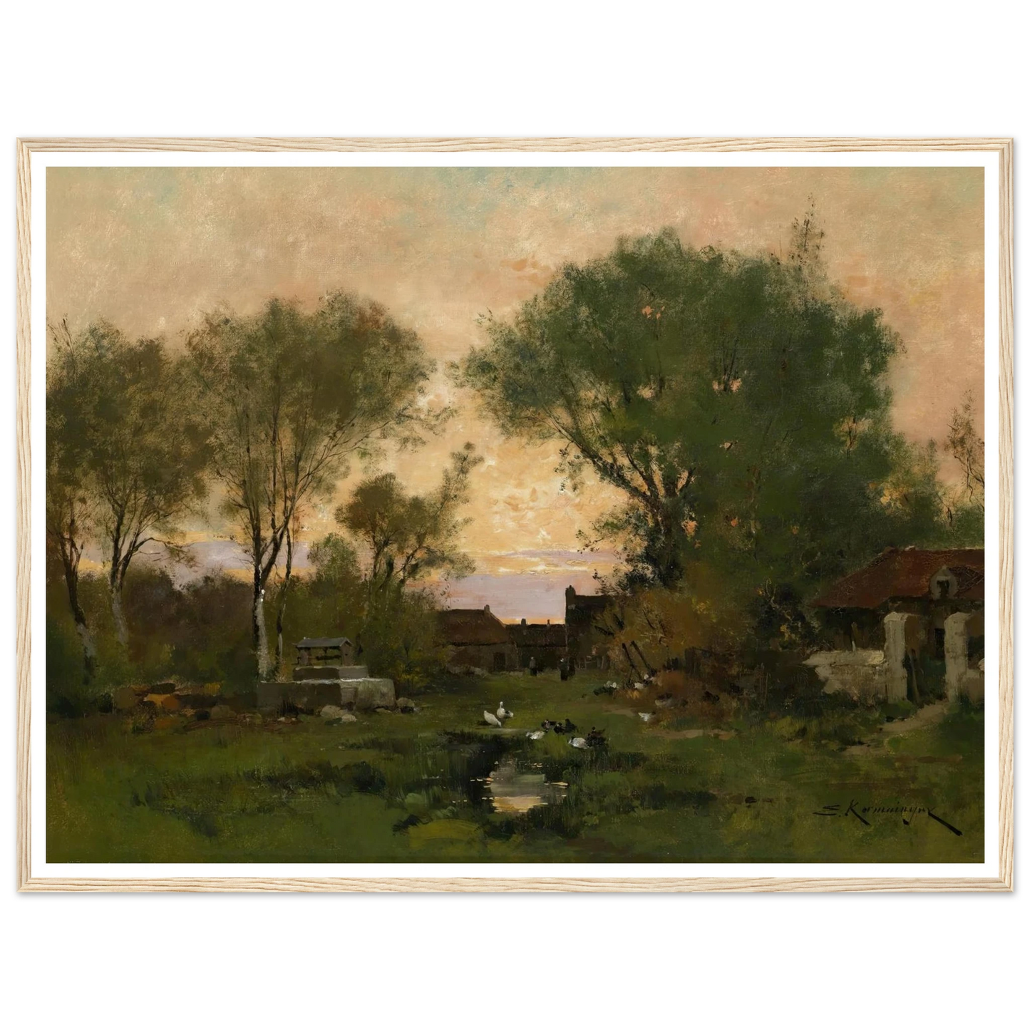 Abendstimmung Art Print | Eugene Galien Laloue - Framed Poster - 30x40 cm / 12x16″ - Black frame
