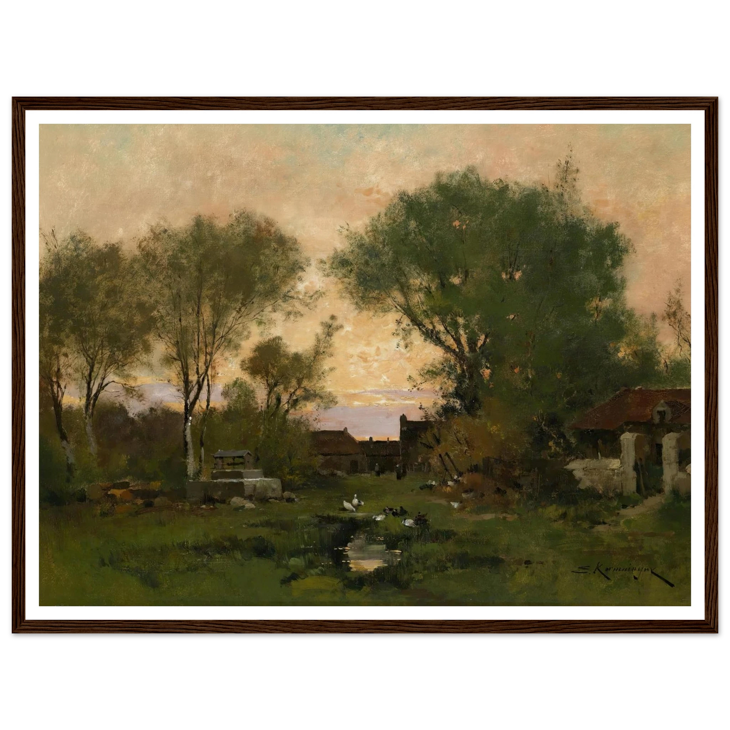 Abendstimmung Art Print | Eugene Galien Laloue - Framed Poster - 30x40 cm / 12x16″ - Black frame