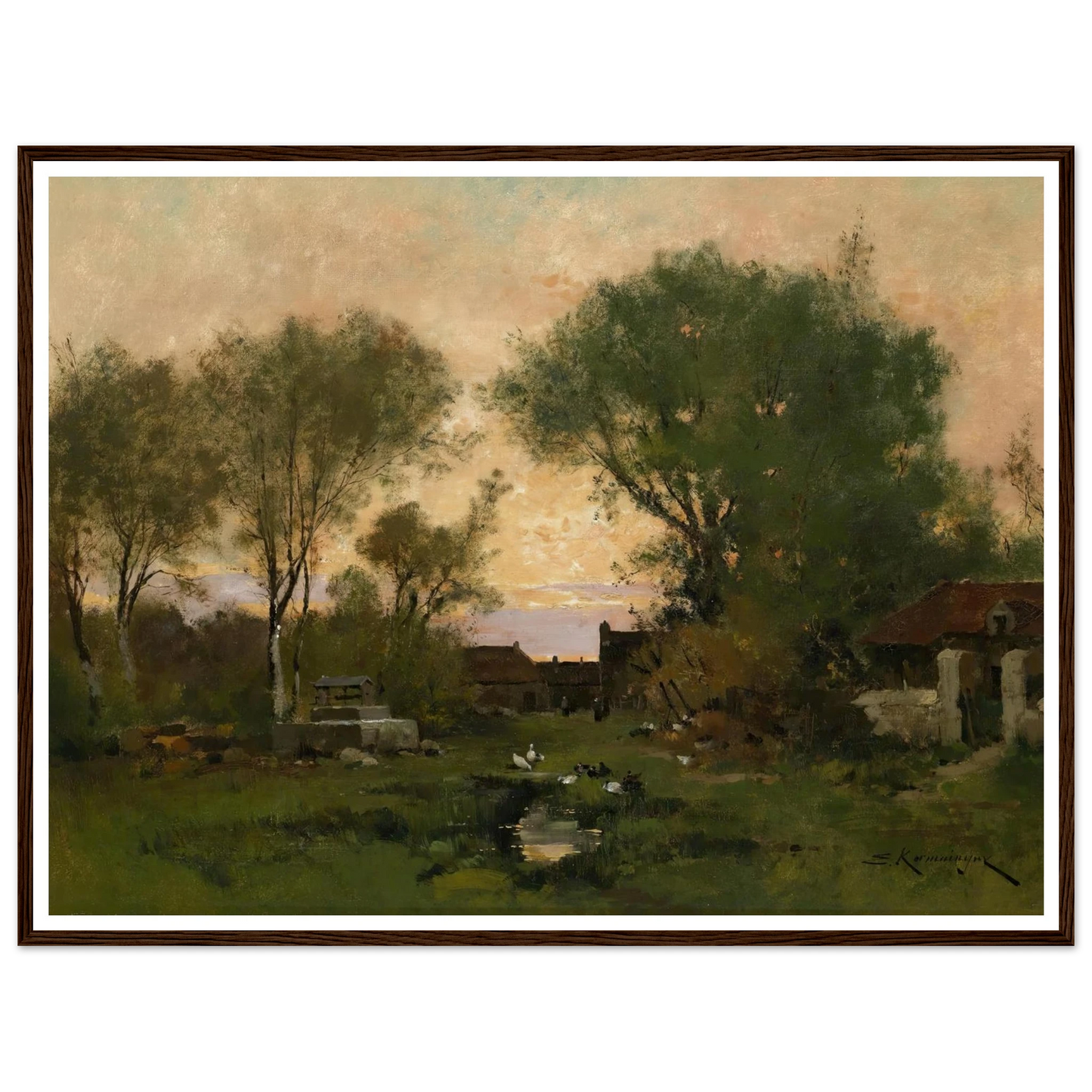Abendstimmung Art Print | Eugene Galien Laloue - Framed Poster - 30x40 cm / 12x16″ - Black frame