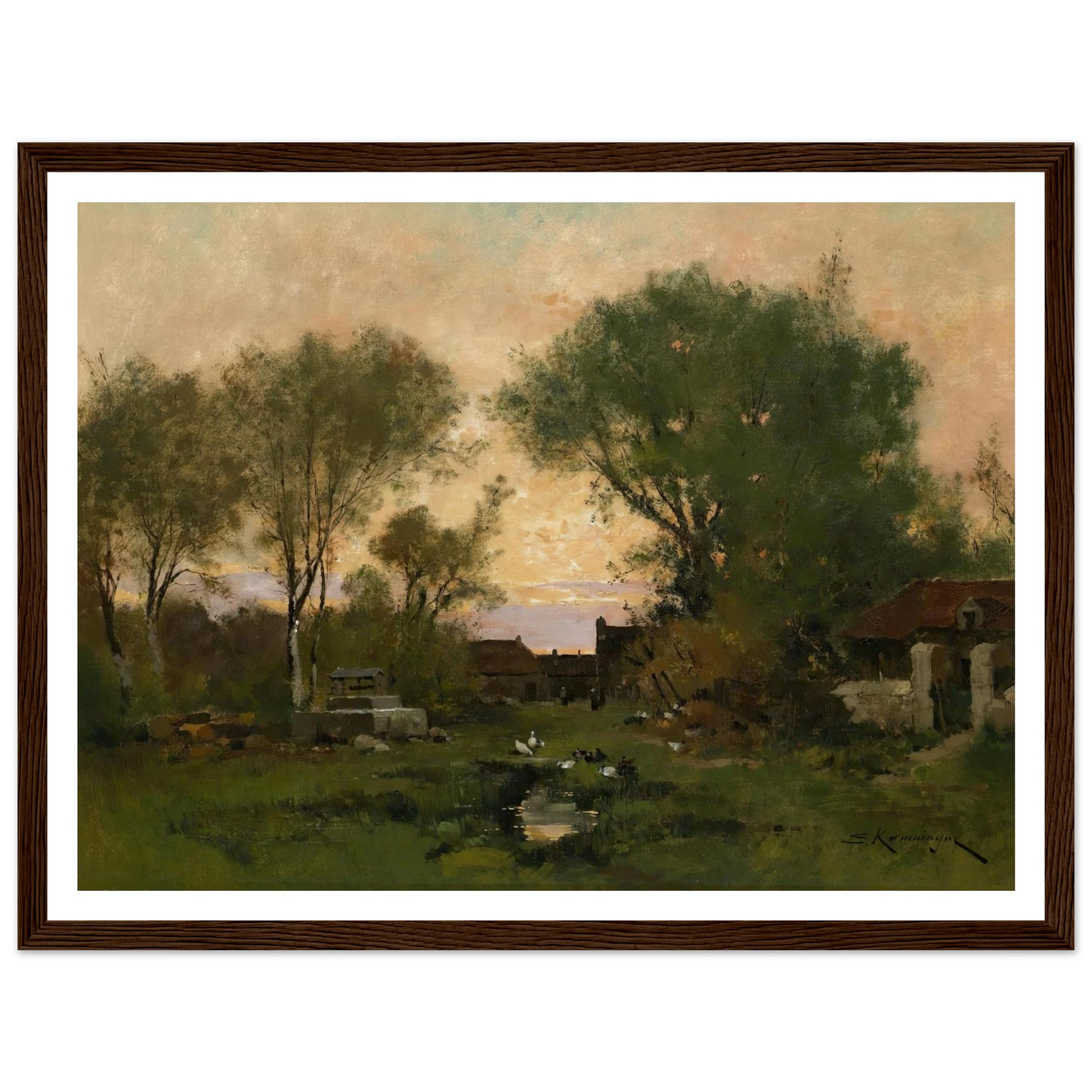 Abendstimmung Art Print | Eugene Galien Laloue - Framed Poster - 30x40 cm / 12x16″ - Black frame